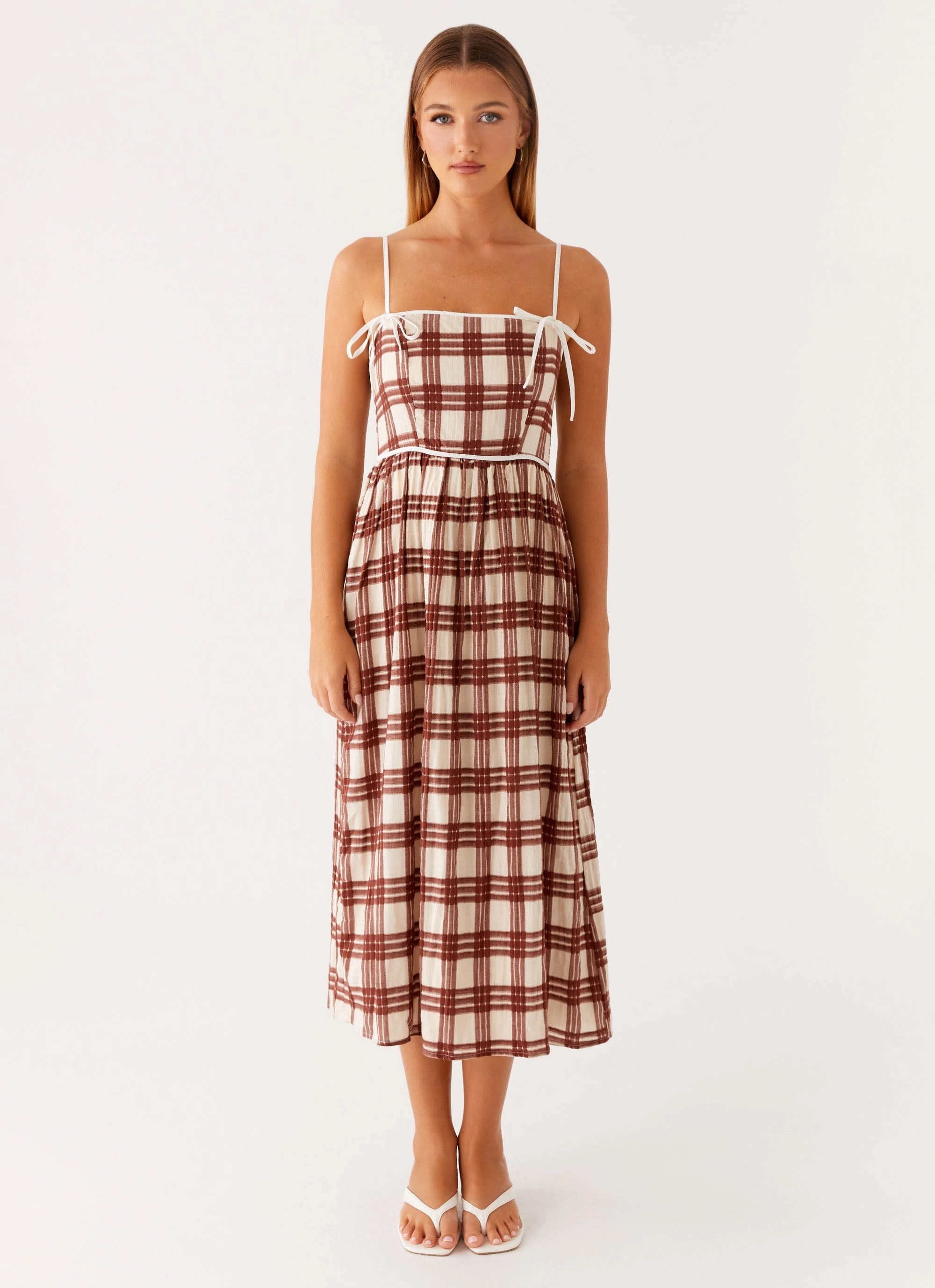 Modern-style Shyanne Midi Dress - Chocolate Check