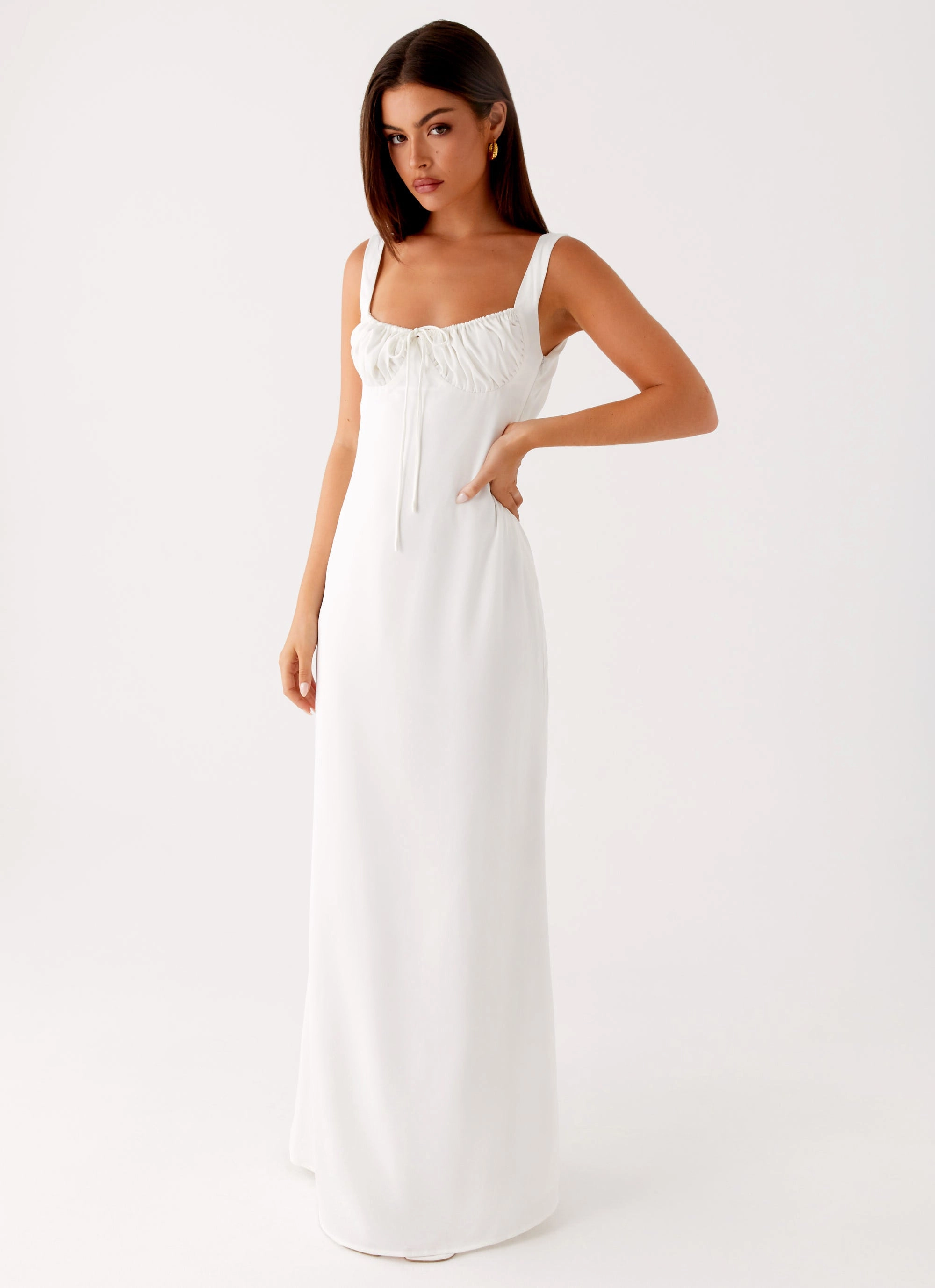 Shyla Maxi Dress - Ivory Comfy Shape Bride Side