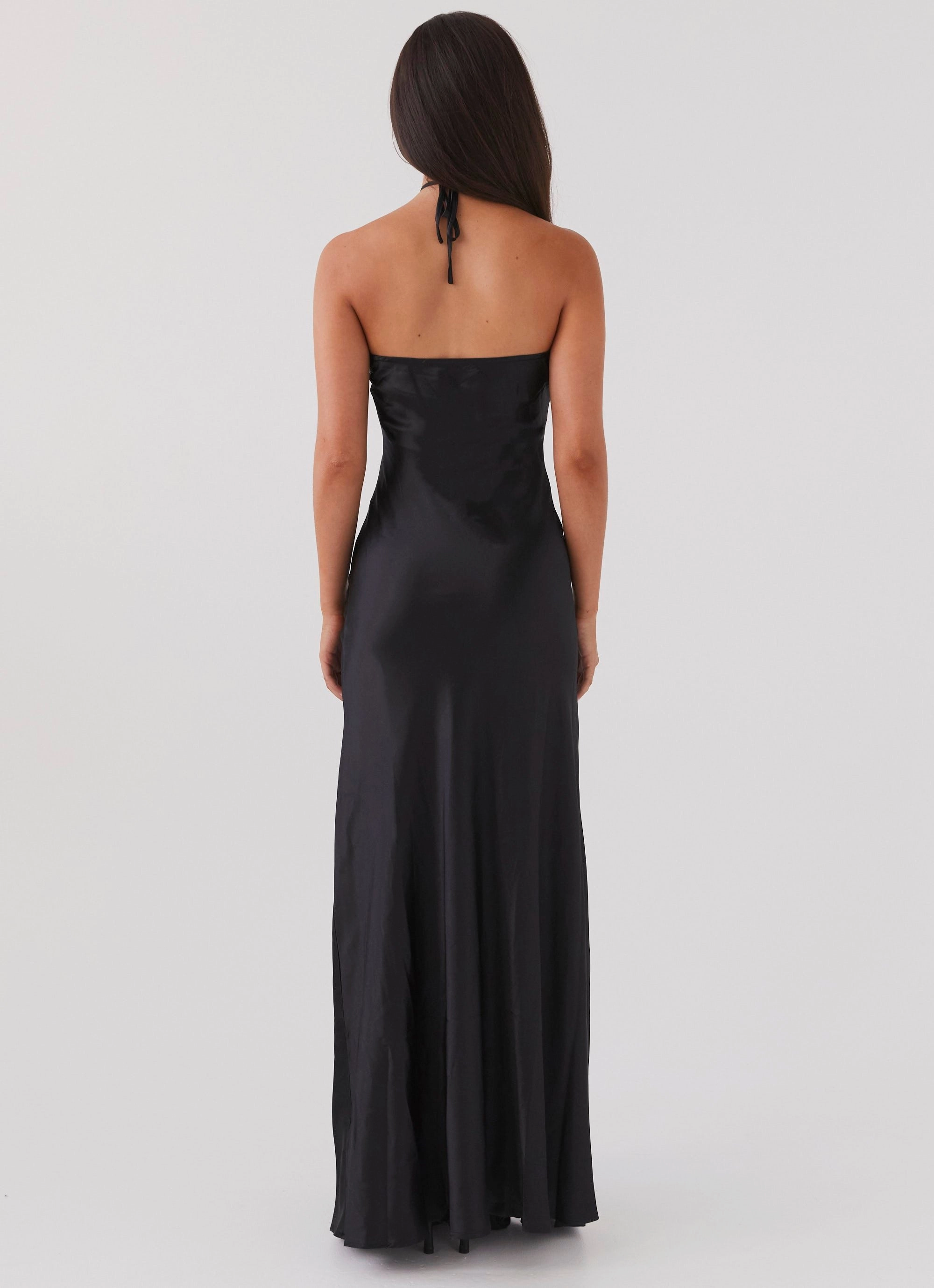 Button-front NonSlipClosure Noir Symphony Maxi Dress - Black