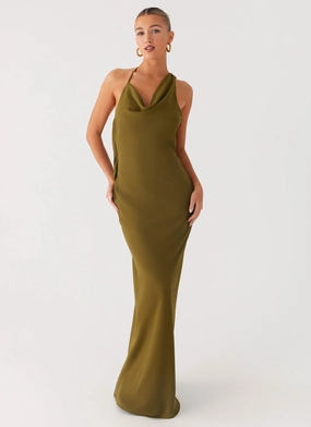 Soft Air Opal Glow Maxi Dress - Khaki