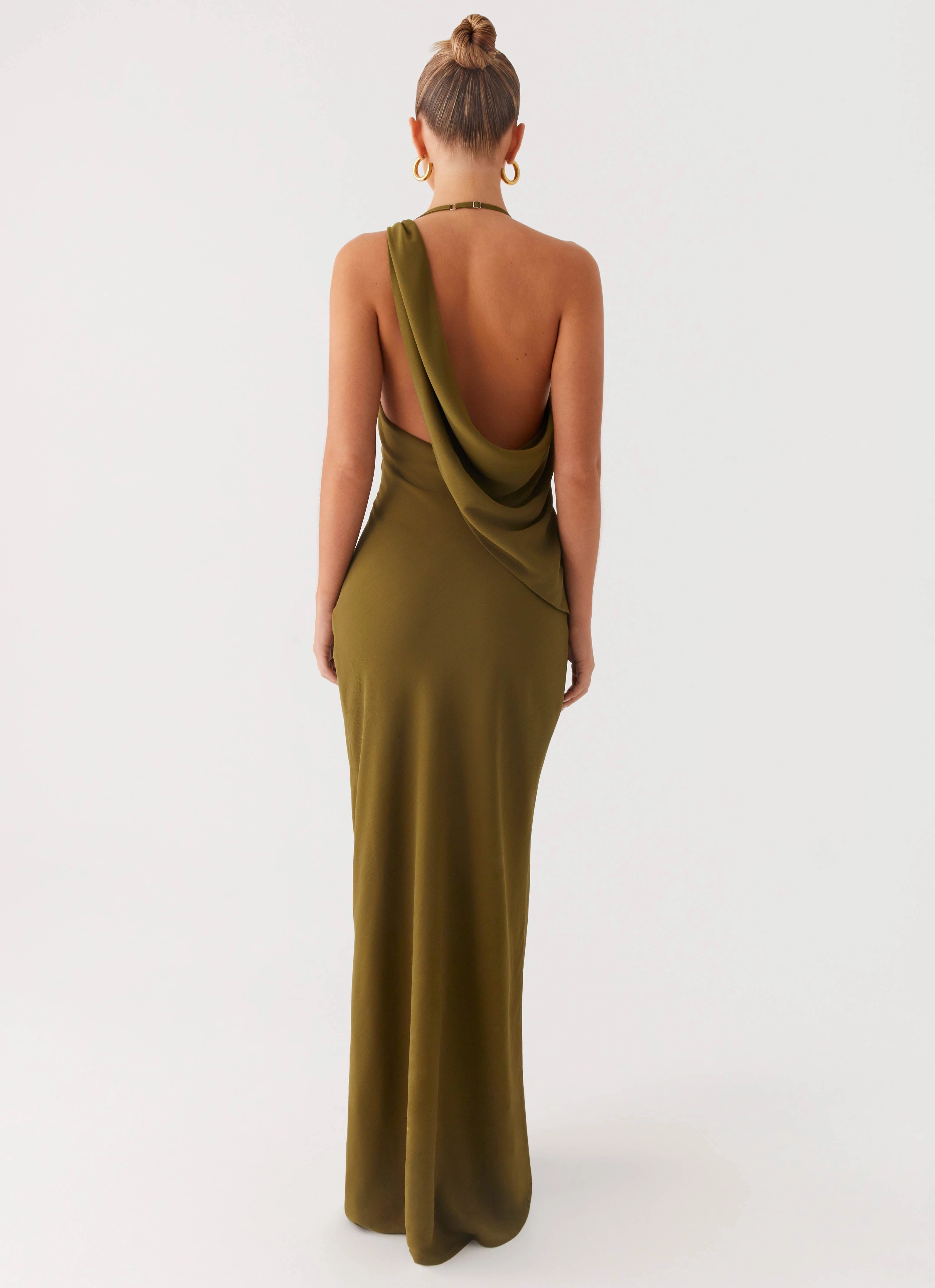 Luxe Fabric Opal Glow Maxi Dress - Khaki