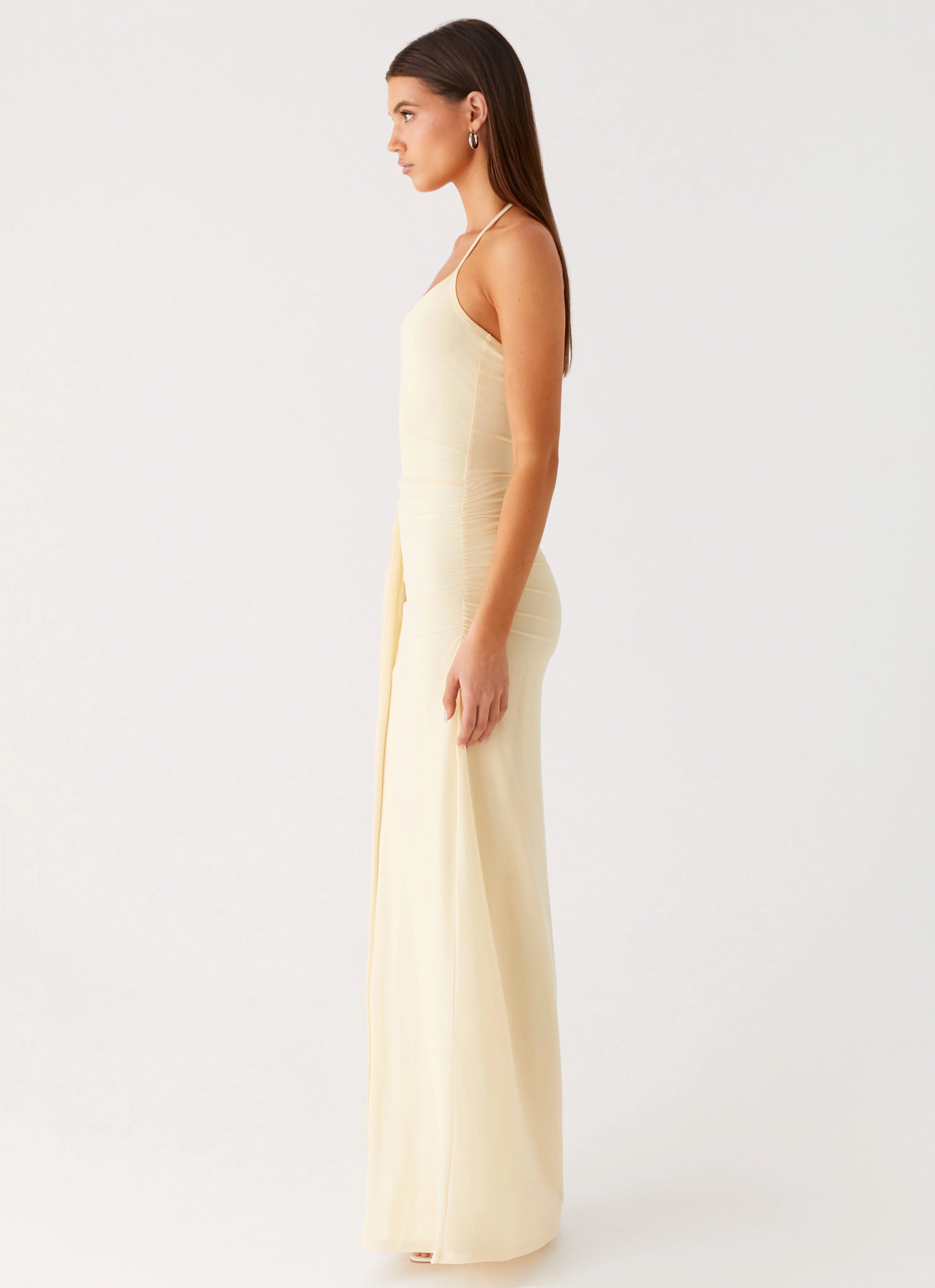 Fit Mood Quick Look Signal Halter Maxi Dress - Sunny Yellow