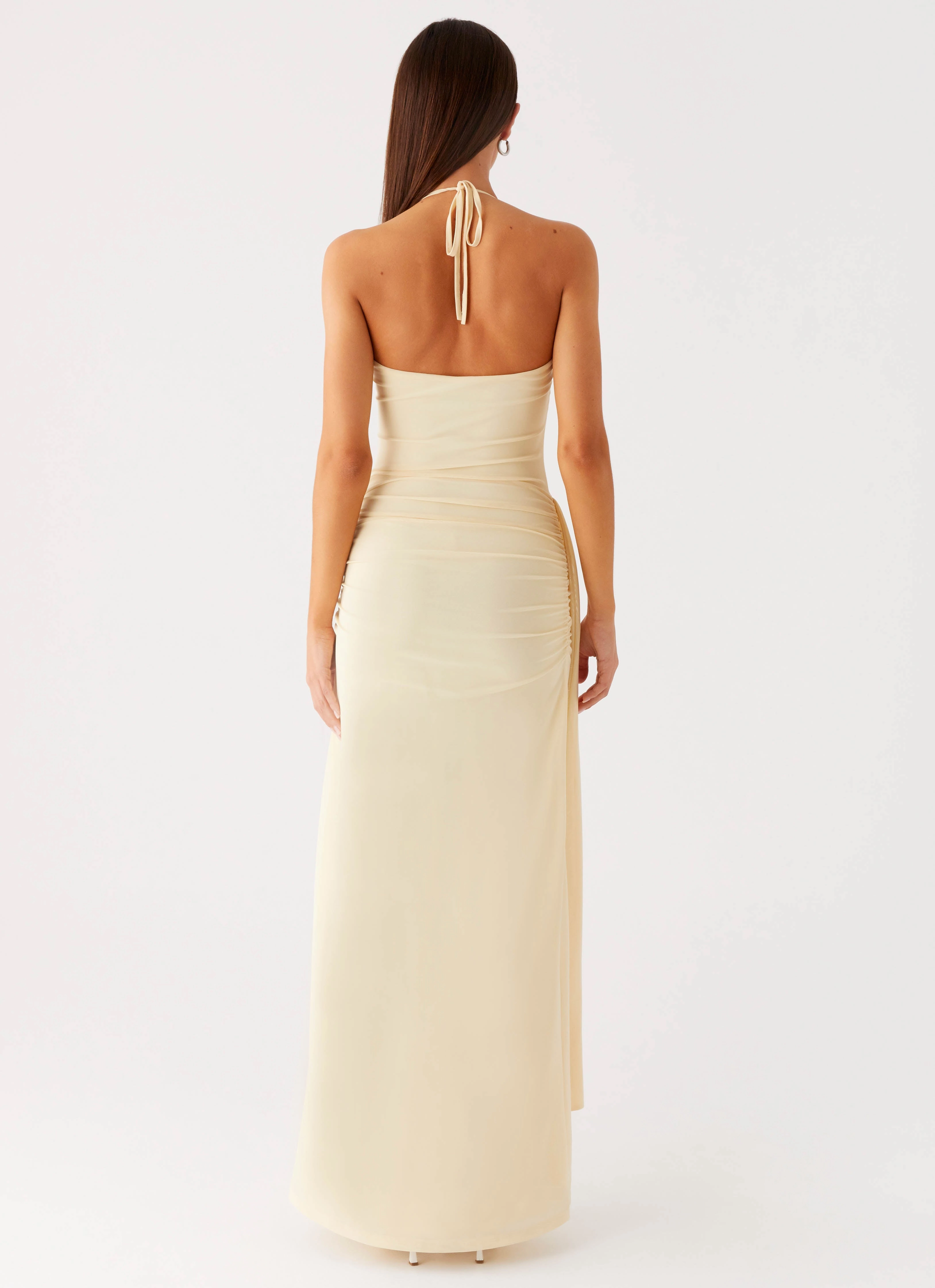 Signal Halter Maxi Dress - Sunny Yellow Upgrade-Option Vibrant pattern