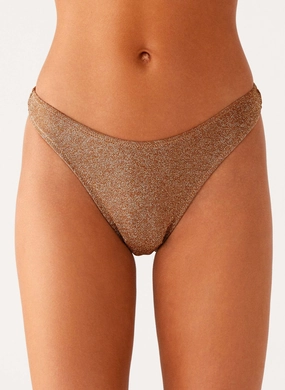 Cross Ventilation Matrix Sun Spell Bikini Bottom - Gold