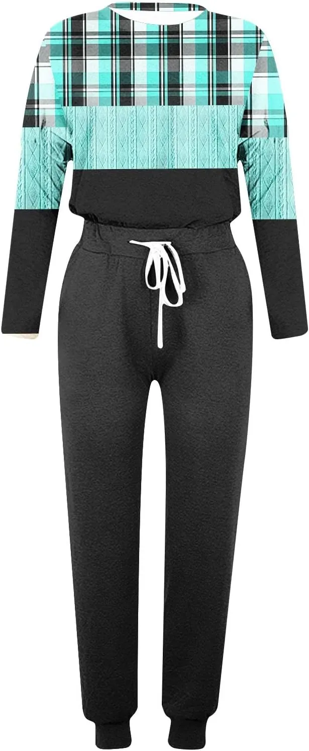 Silk Satin Pajamas Set Women Women's Two Outfit Long Sleeve Crewneck Pullover Tops and Long Pants Tracksuit Camisole