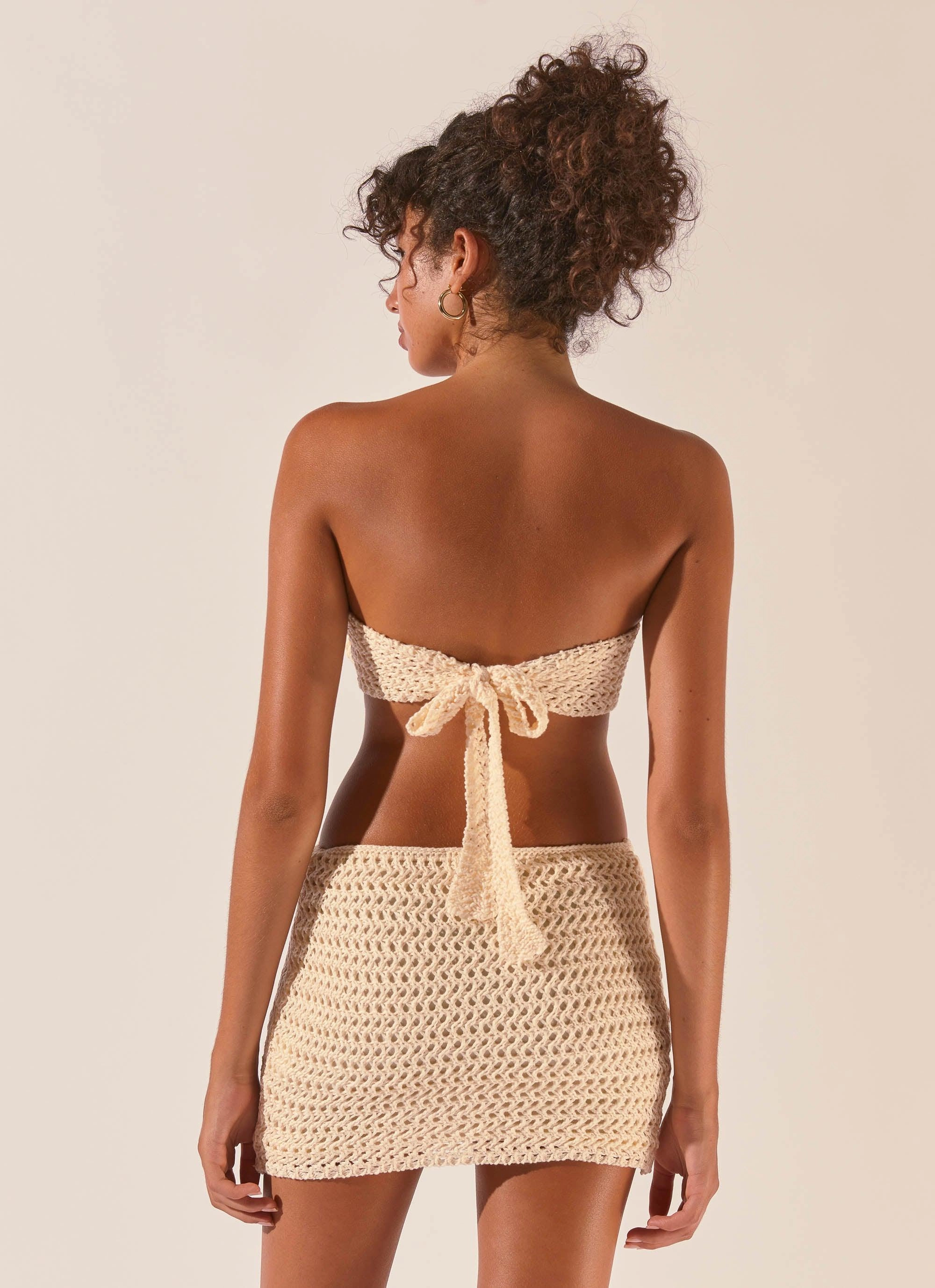Balmy Nights Crochet Mini Dress - Seashell Interchangeable-Detail Light Comfort