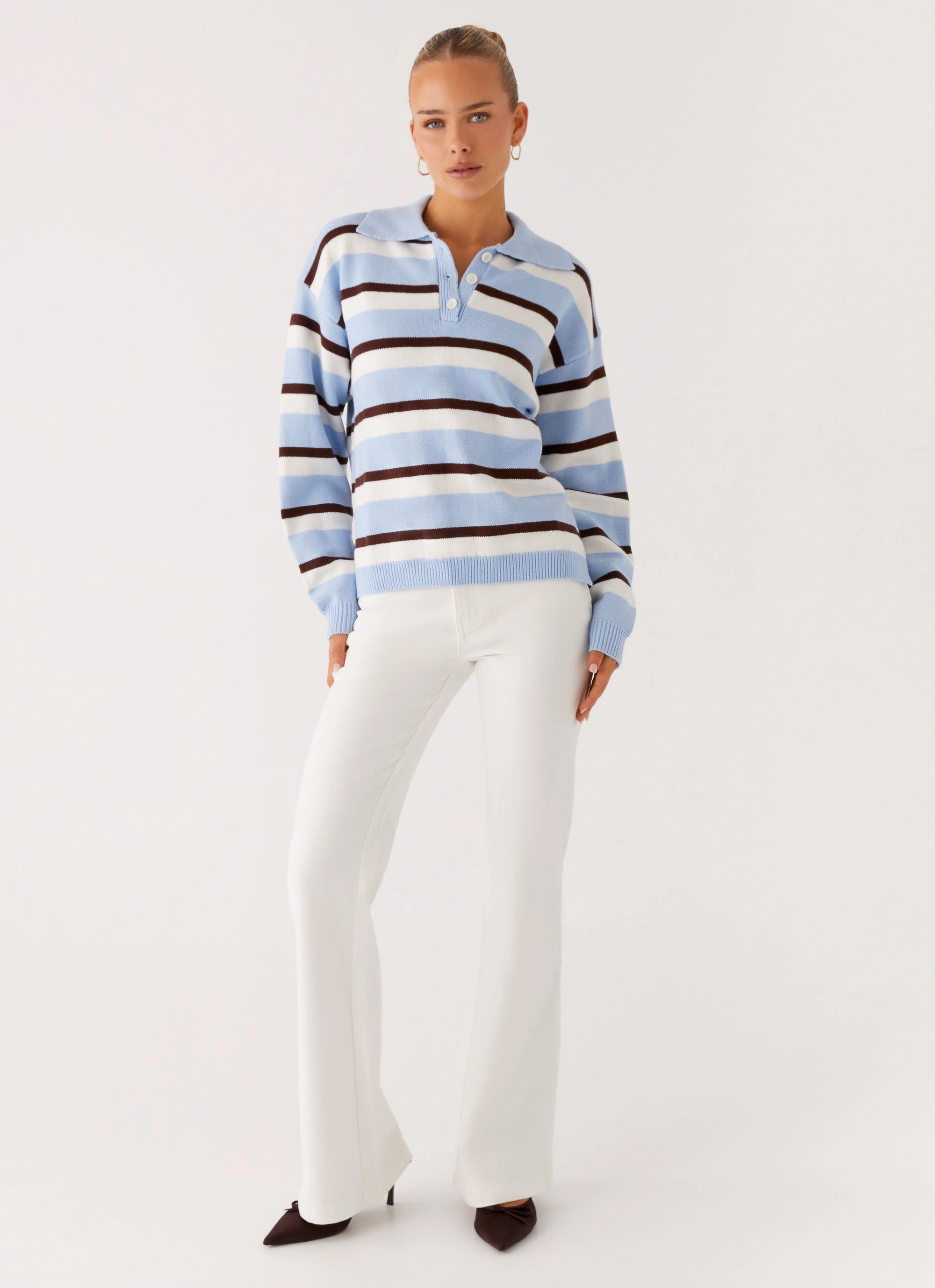 Metallic accents Aldo Bootleg Jeans - White