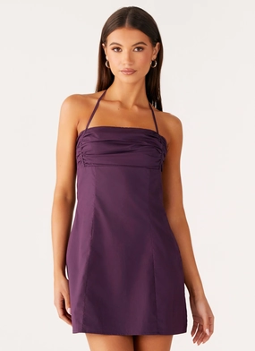 Basic Shape Unisex Option Sonique Mini Dress - Plum