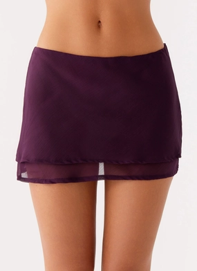 Comfort Base Caleb Mini Skirt - Plum
