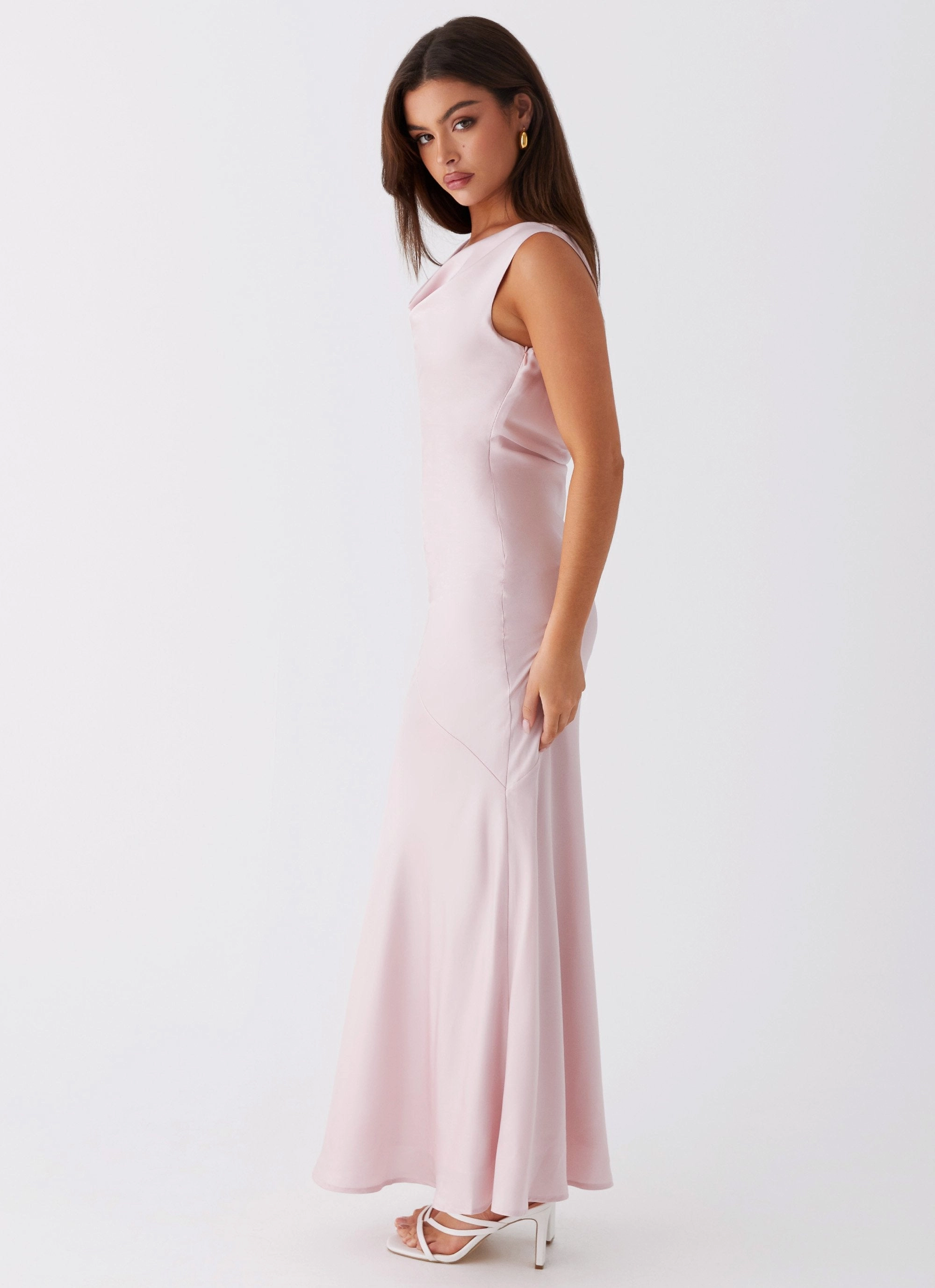 Be Mine Satin Maxi Dress - Mauve Pink Light Comfort