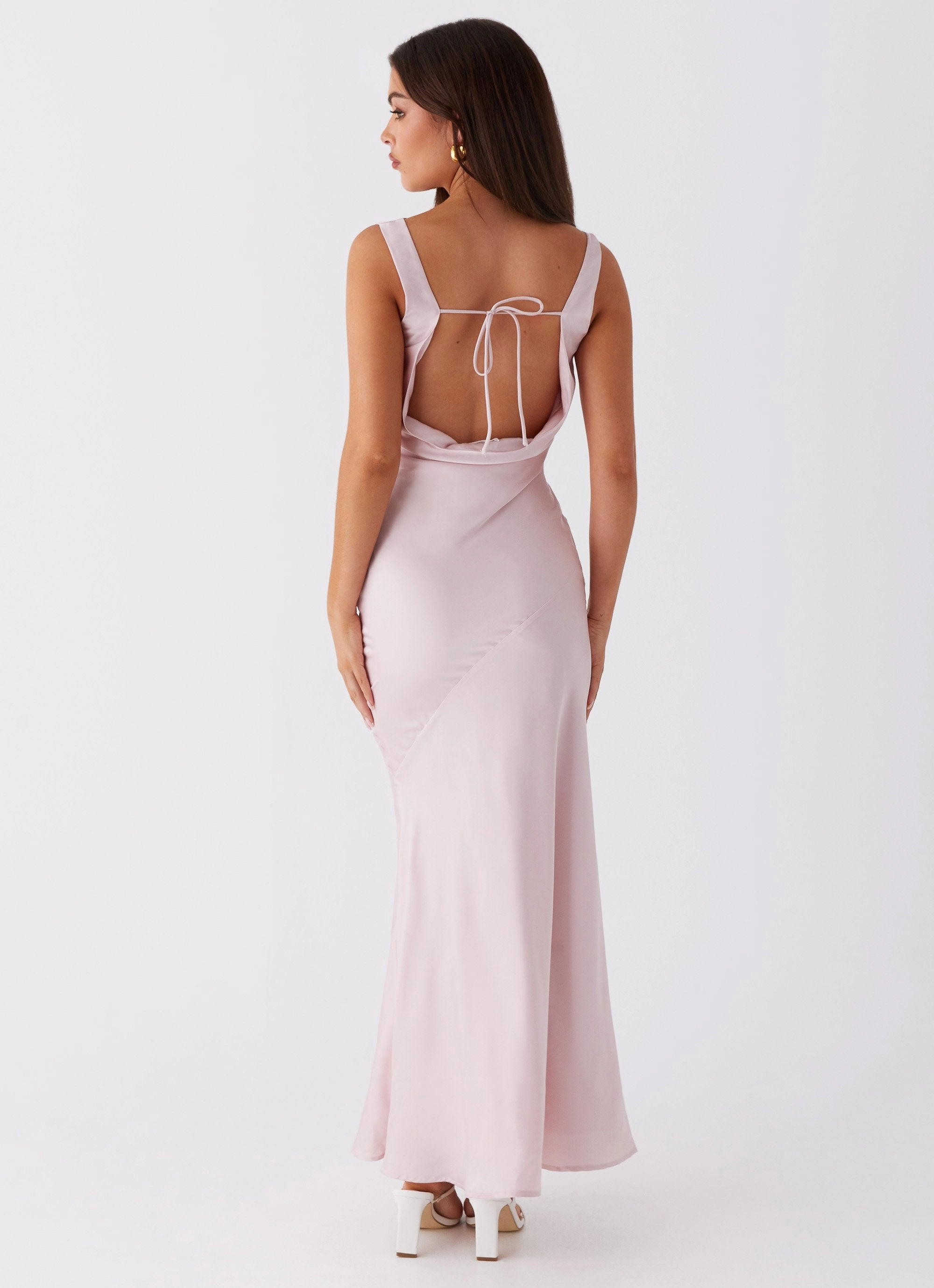 Be Mine Satin Maxi Dress - Mauve Pink Refined Aesthetic