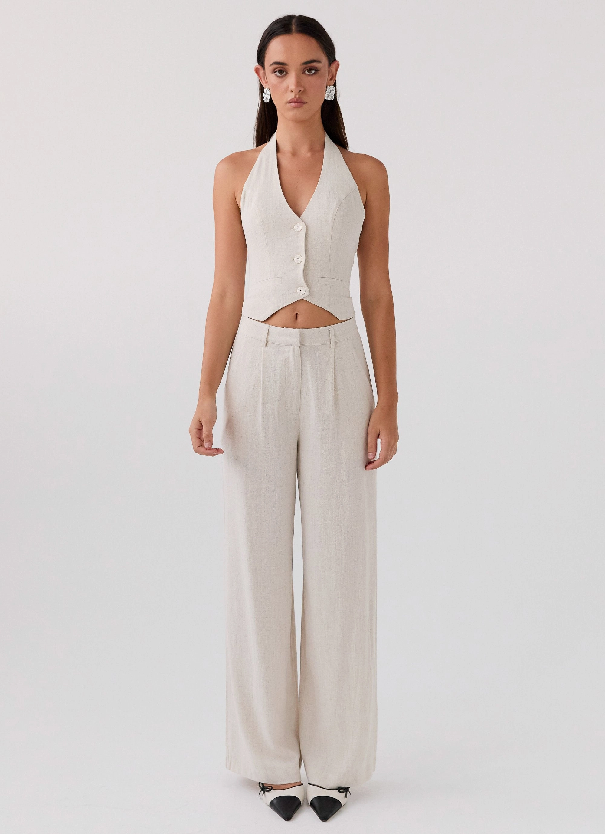 Timeless Comfort Fit Versatile Waist Heatwave Linen Pants - Oatmeal