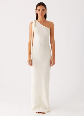 Brunch Outfit Easton Knit Maxi Dress - White