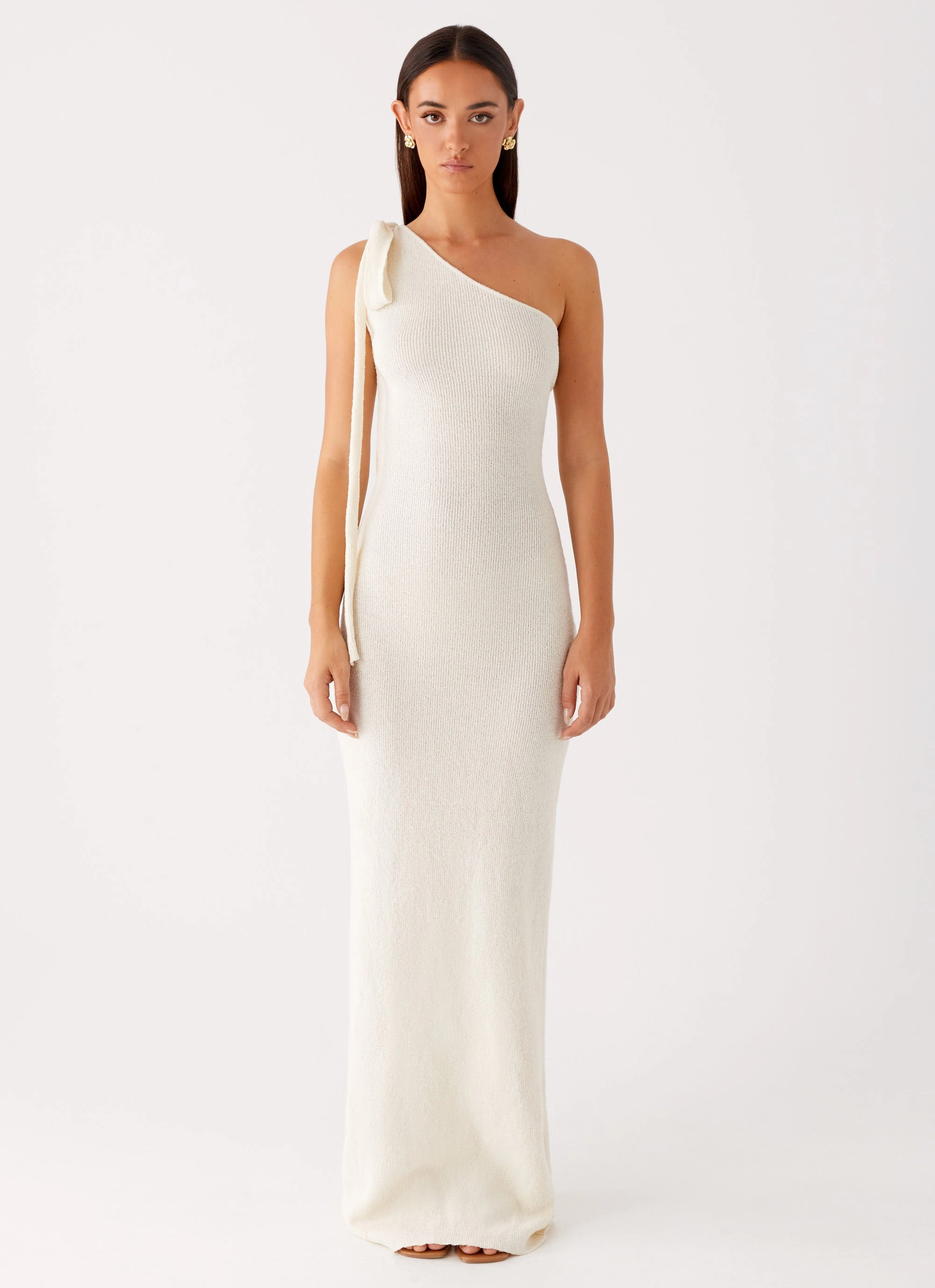 Brunch Outfit Easton Knit Maxi Dress - White