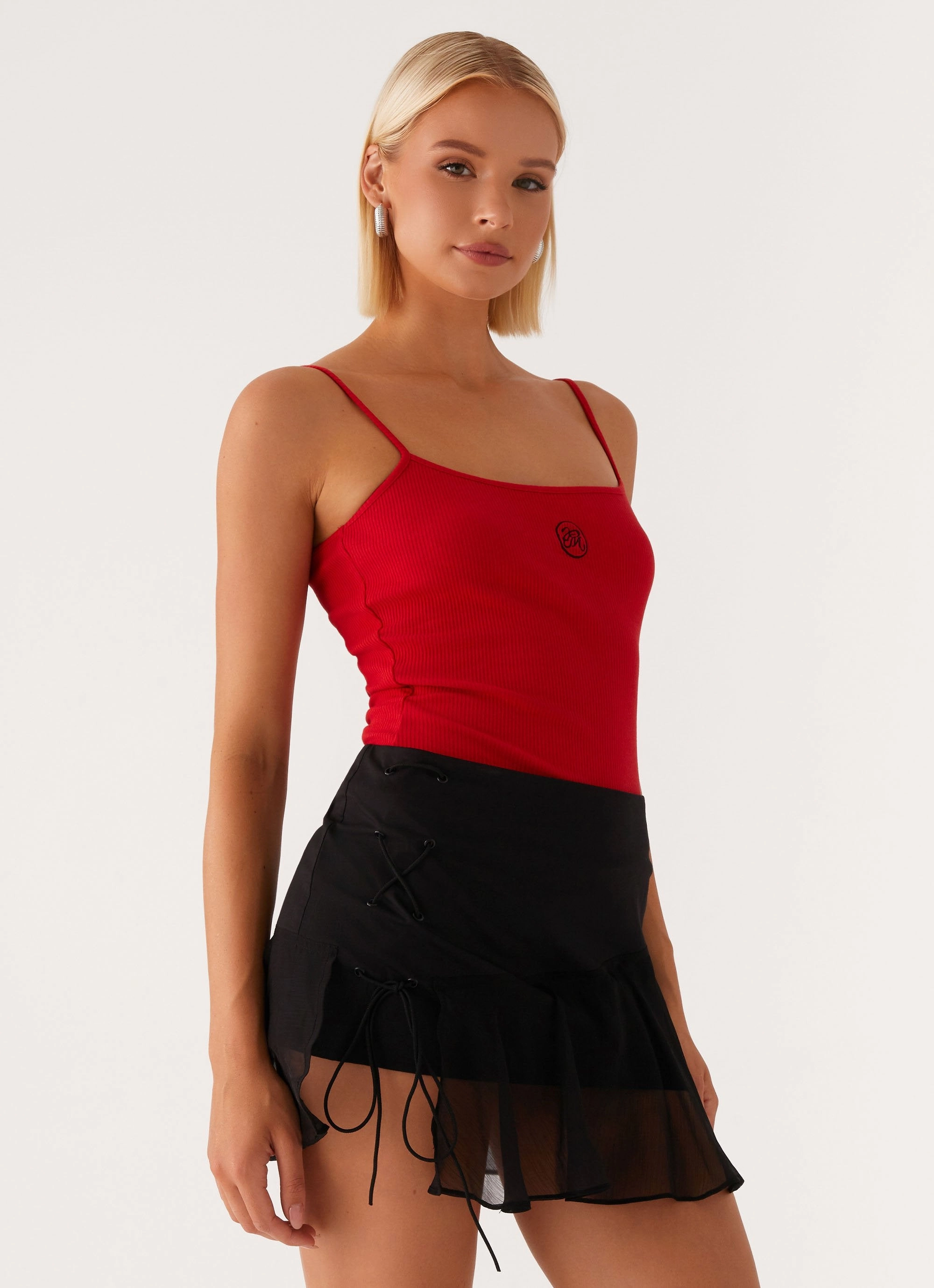 Smart Stretch Siobhan Tie Side Mini Skirt - Black