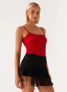 Smart Stretch Siobhan Tie Side Mini Skirt - Black