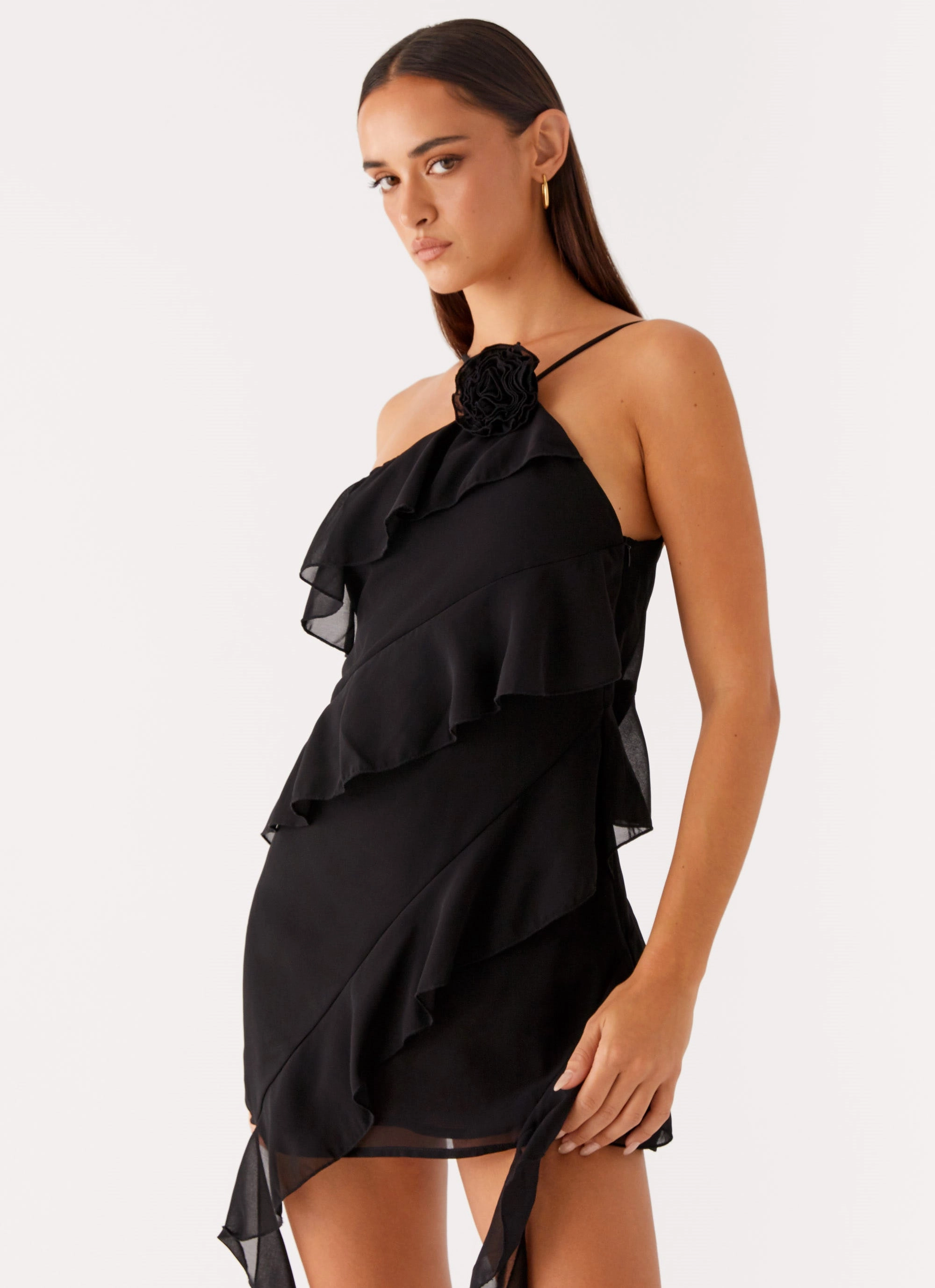 Timeless Waist Winter Layering Sita Mini Dress - Black