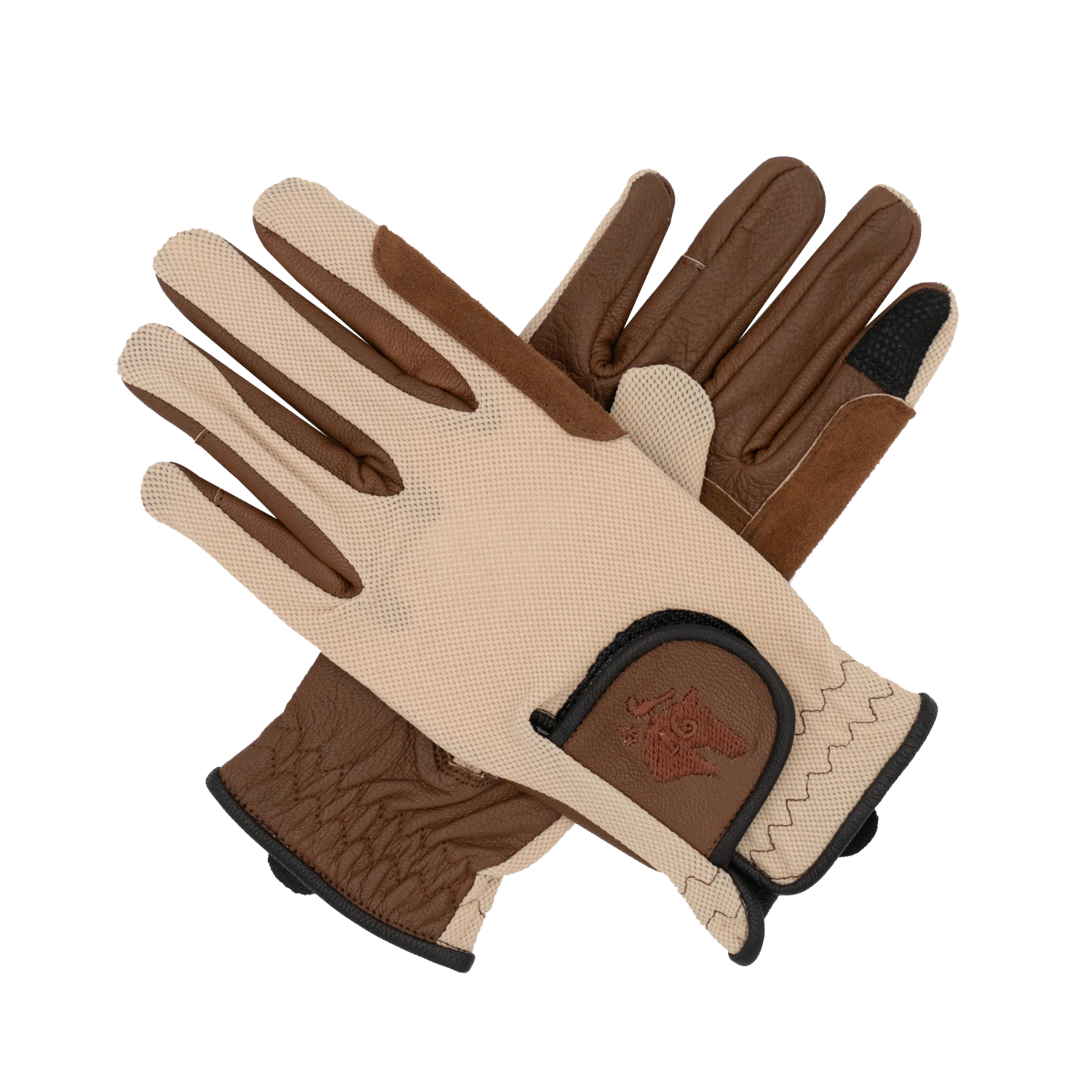 Sixteen Cypress Riding Gloves, Oat & Cognac
