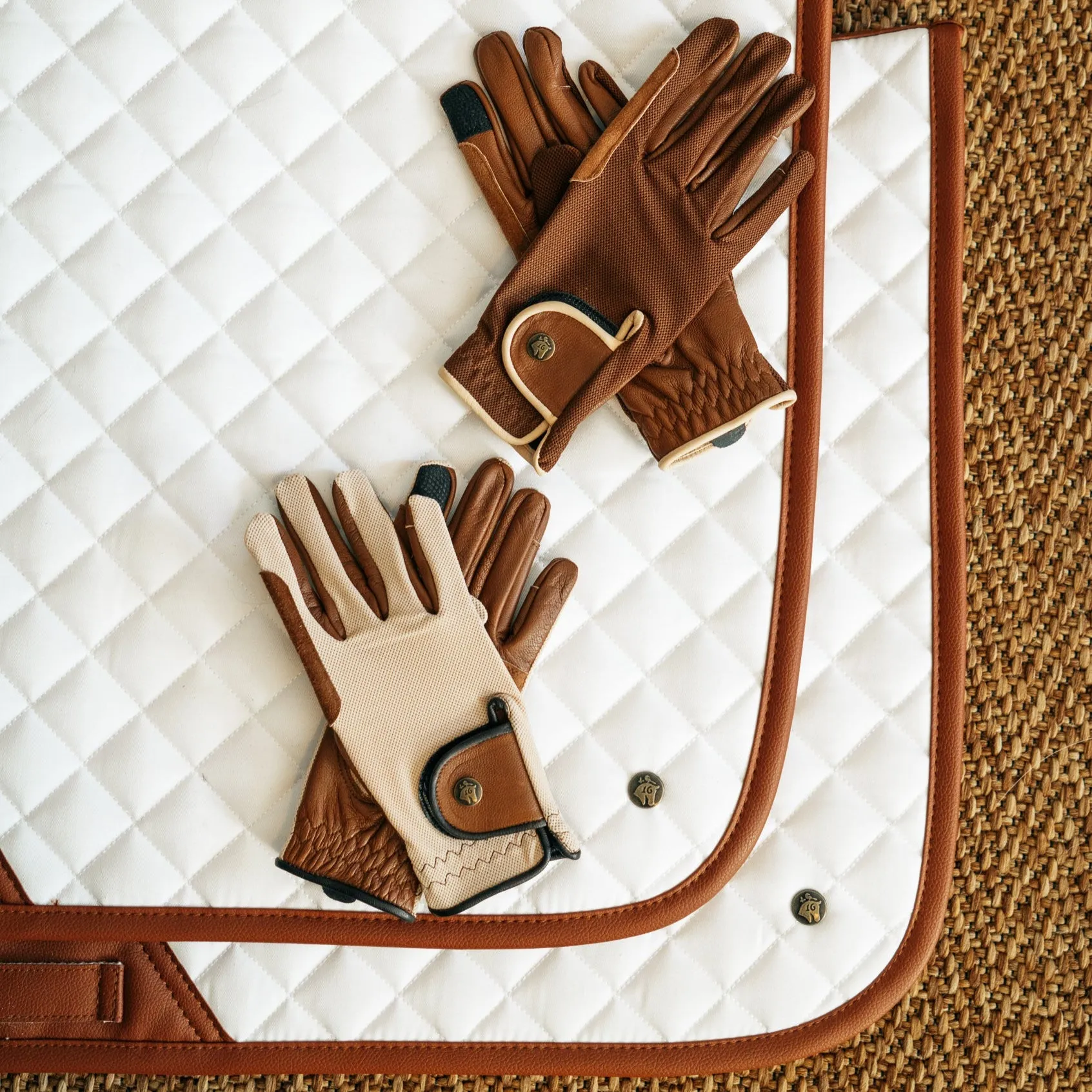 Sixteen Cypress Riding Gloves, Oat & Cognac