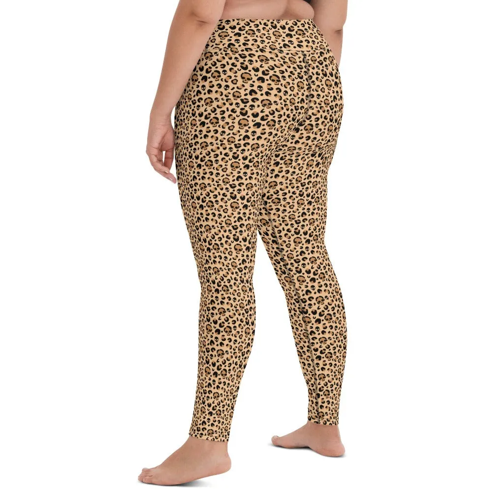 Skull Leopard Print Yoga Leggings