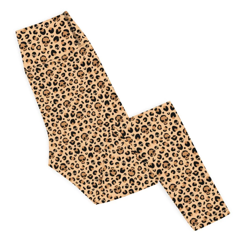 Skull Leopard Print Yoga Leggings