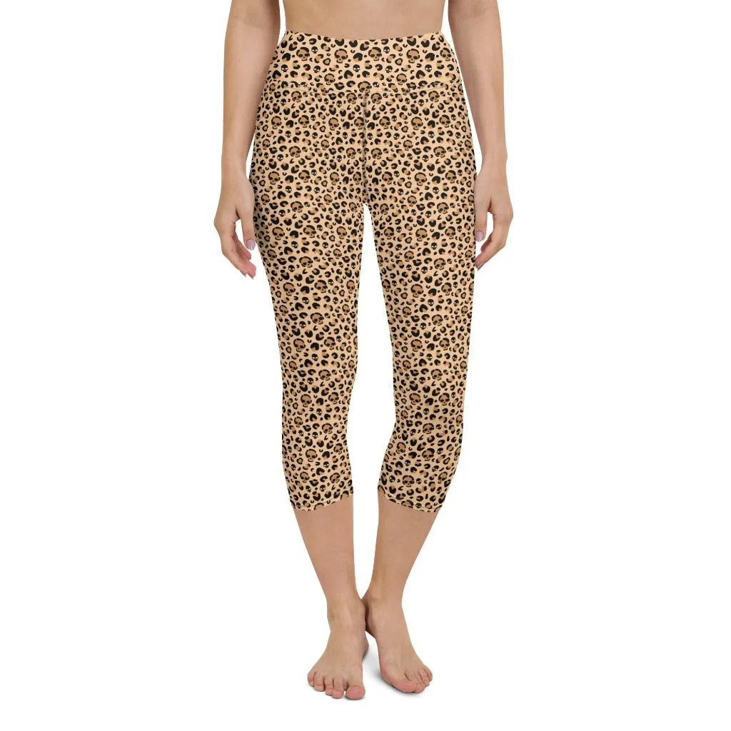 Skull Leopard Print Yoga Leggings