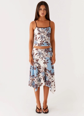 Relax Fit Wear Skye Midi Skirt - Bluewood Blossom