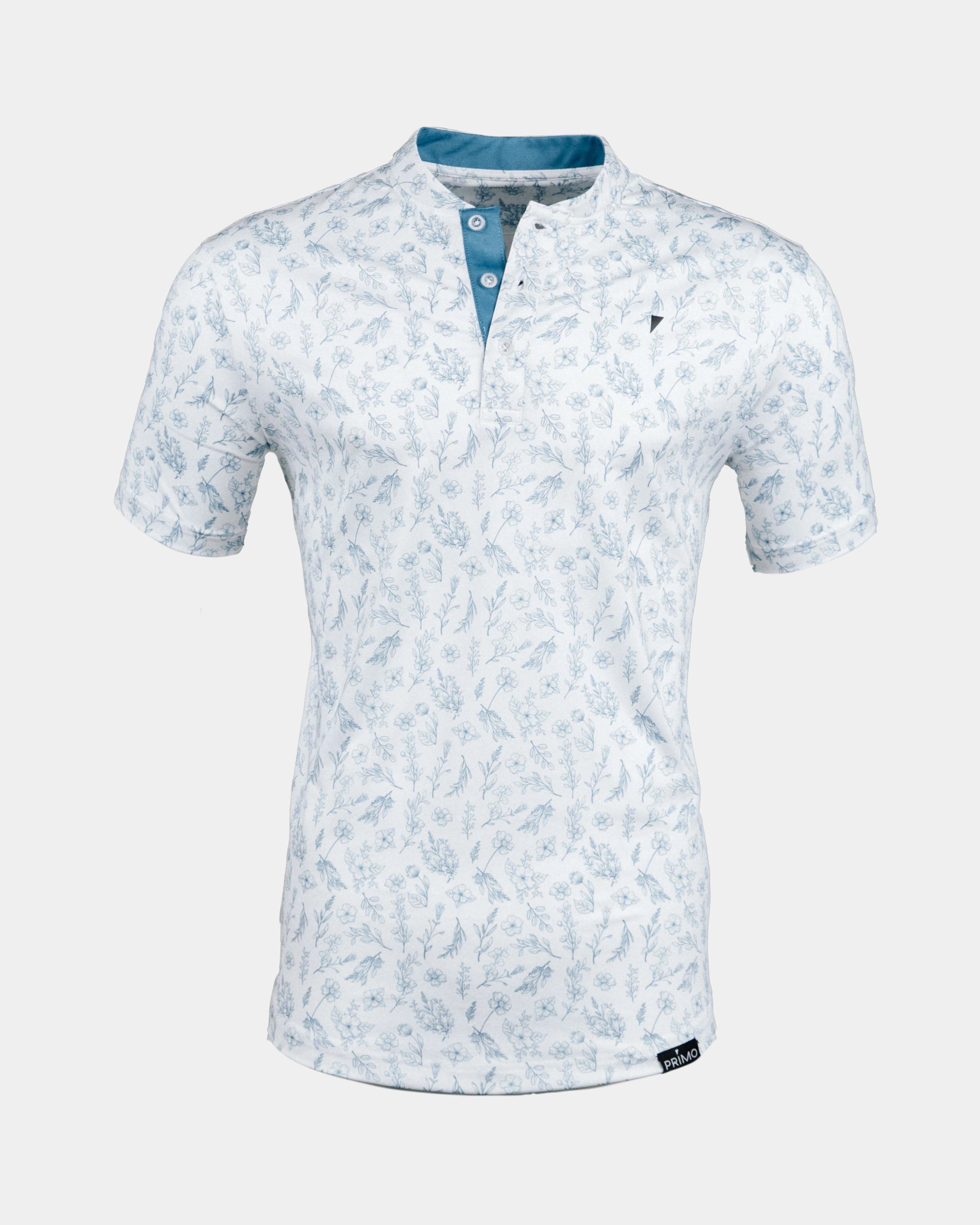 Slate Floral Blade Polo Ultraviolet Protection Finish Fashion Blouse