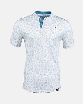 Slate Floral Blade Polo Ultraviolet Protection Finish Fashion Blouse