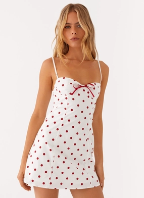 Soft Shape Perla Mini Dress - White Polkadot