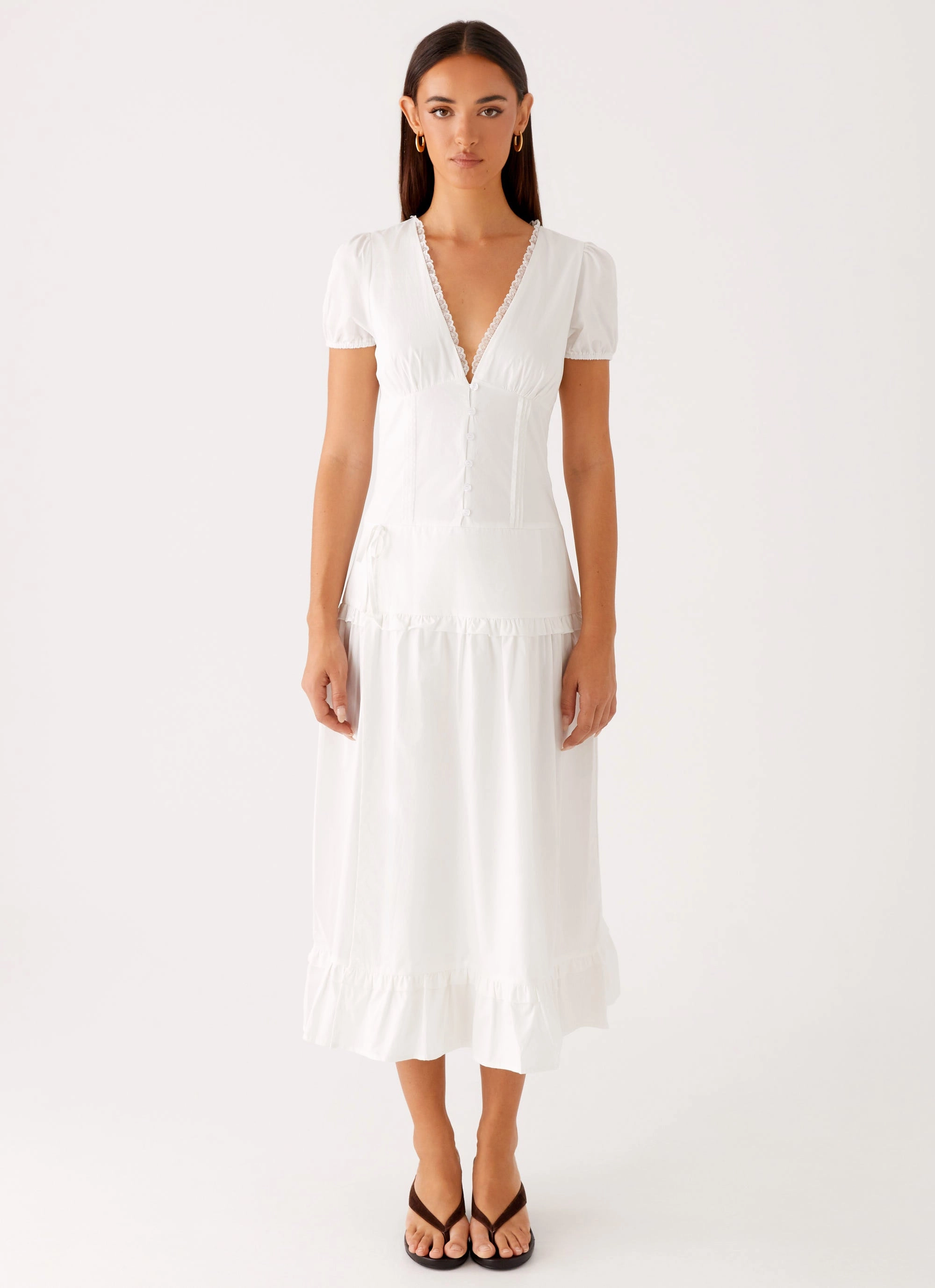 Daily Casual London Midi Dress - White