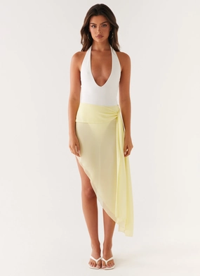 NonBindingWaistline Minimal Bulk Tilly Swim Skirt - Pastel Yellow