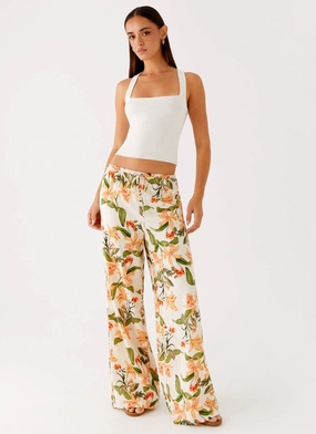 Active Utility Dalida Linen Pants - Floral Print