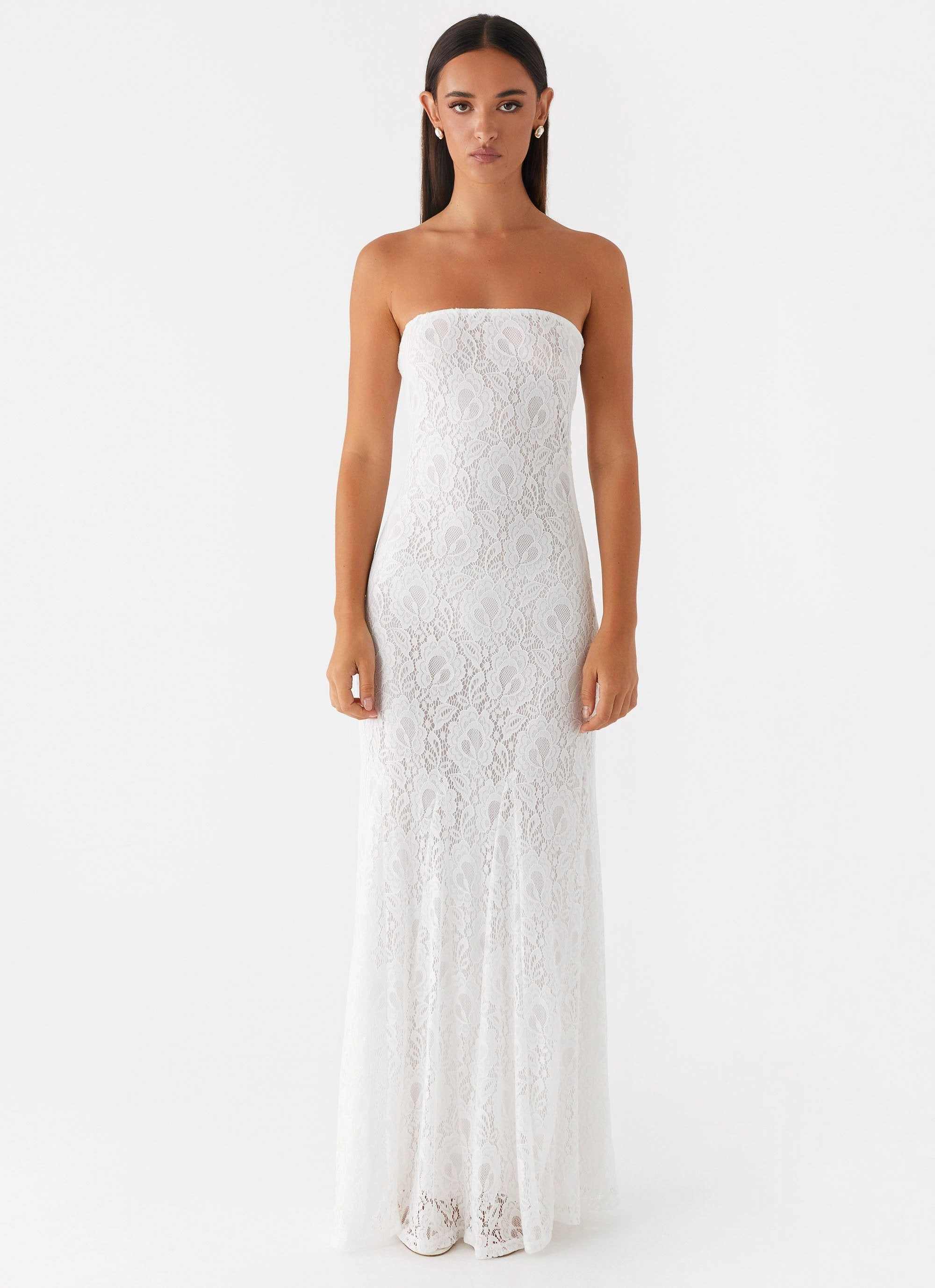 Lolita Lace Maxi Dress - Ivory Relaxed work dress
