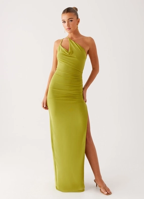 Lamara Maxi Dress - Green Knit Cool Graceful Ease