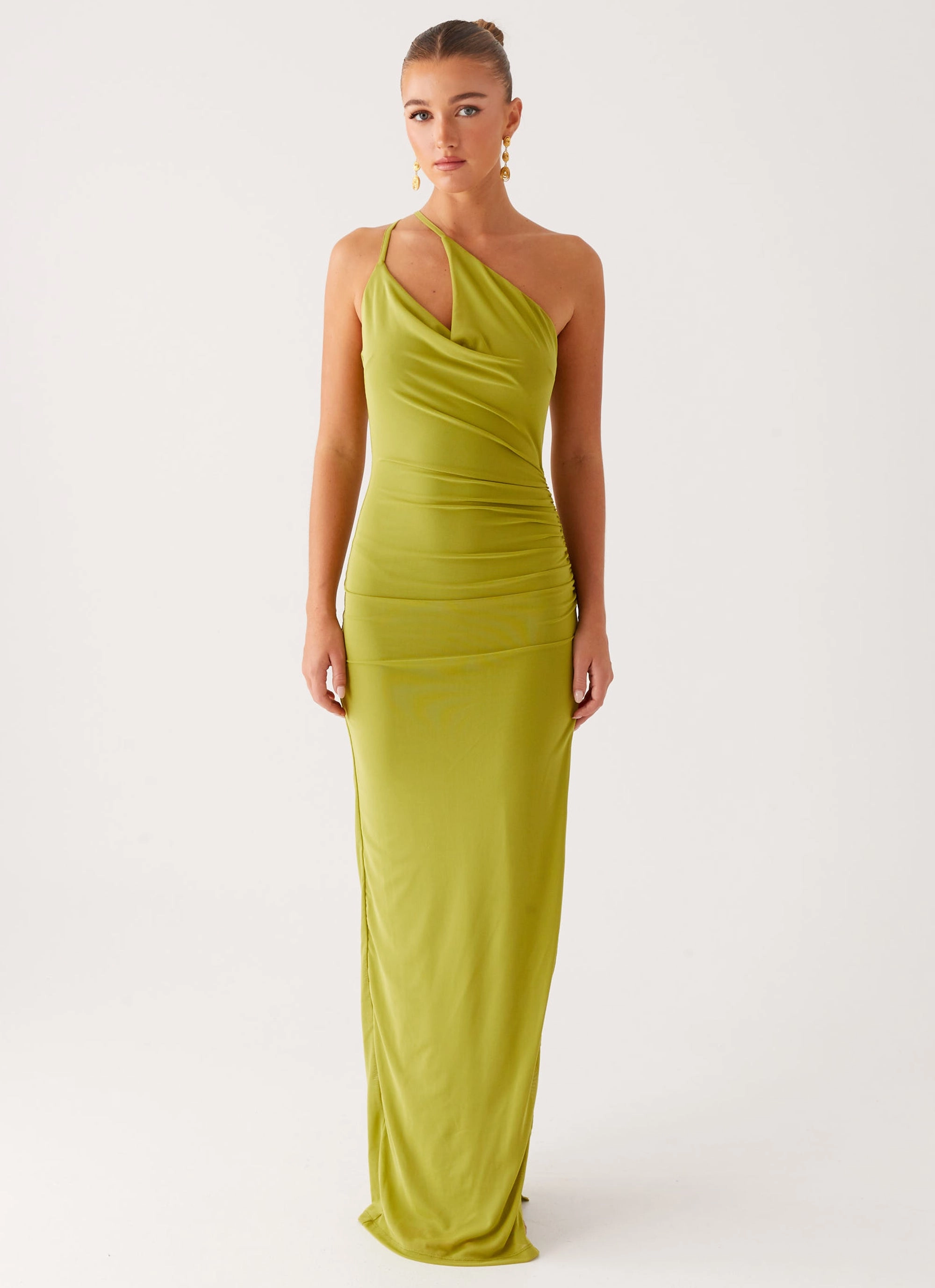 Lamara Maxi Dress - Green Motion Light Edge Detail