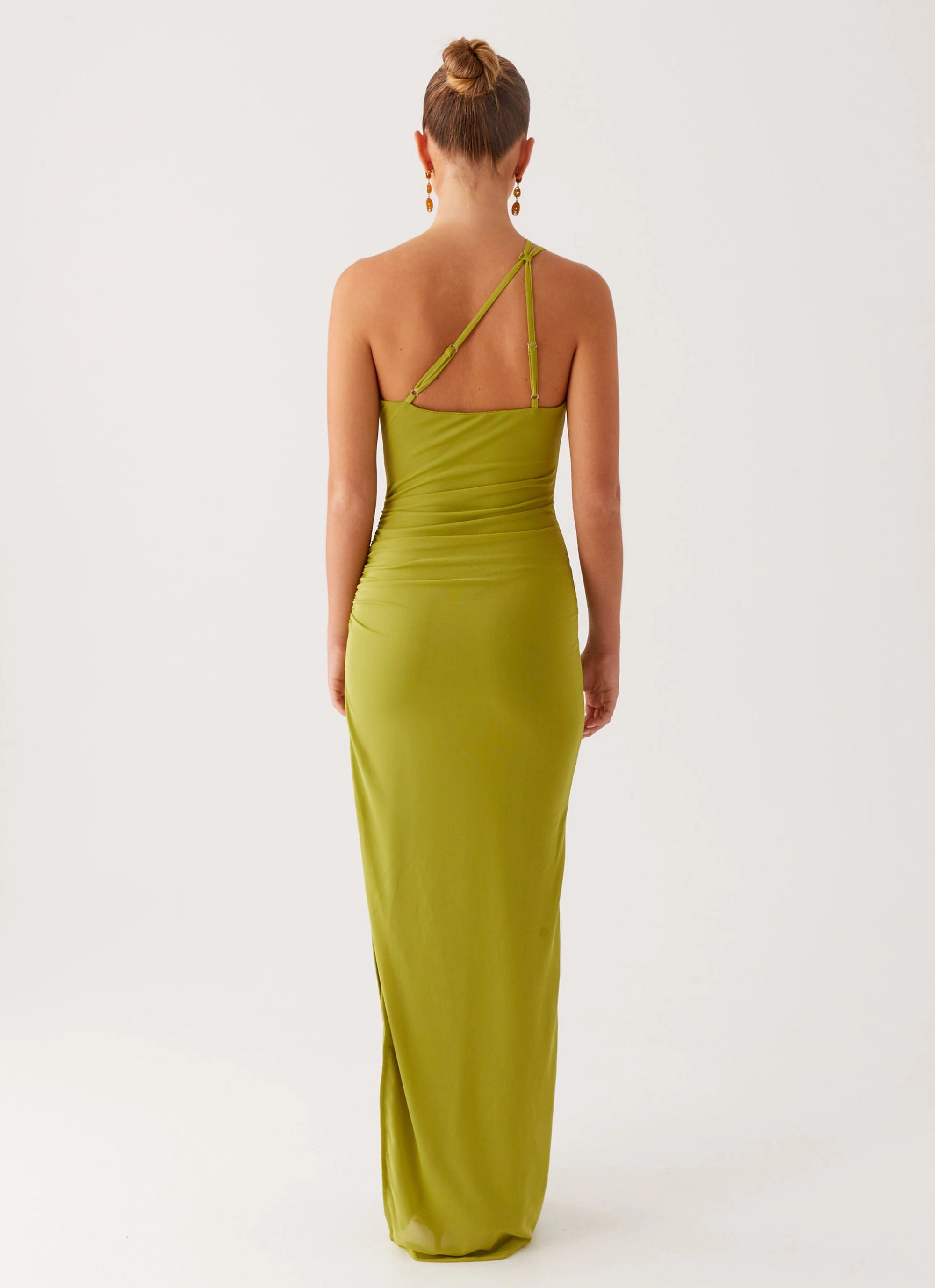 Lamara Maxi Dress - Green Silky Touch Soft Draping