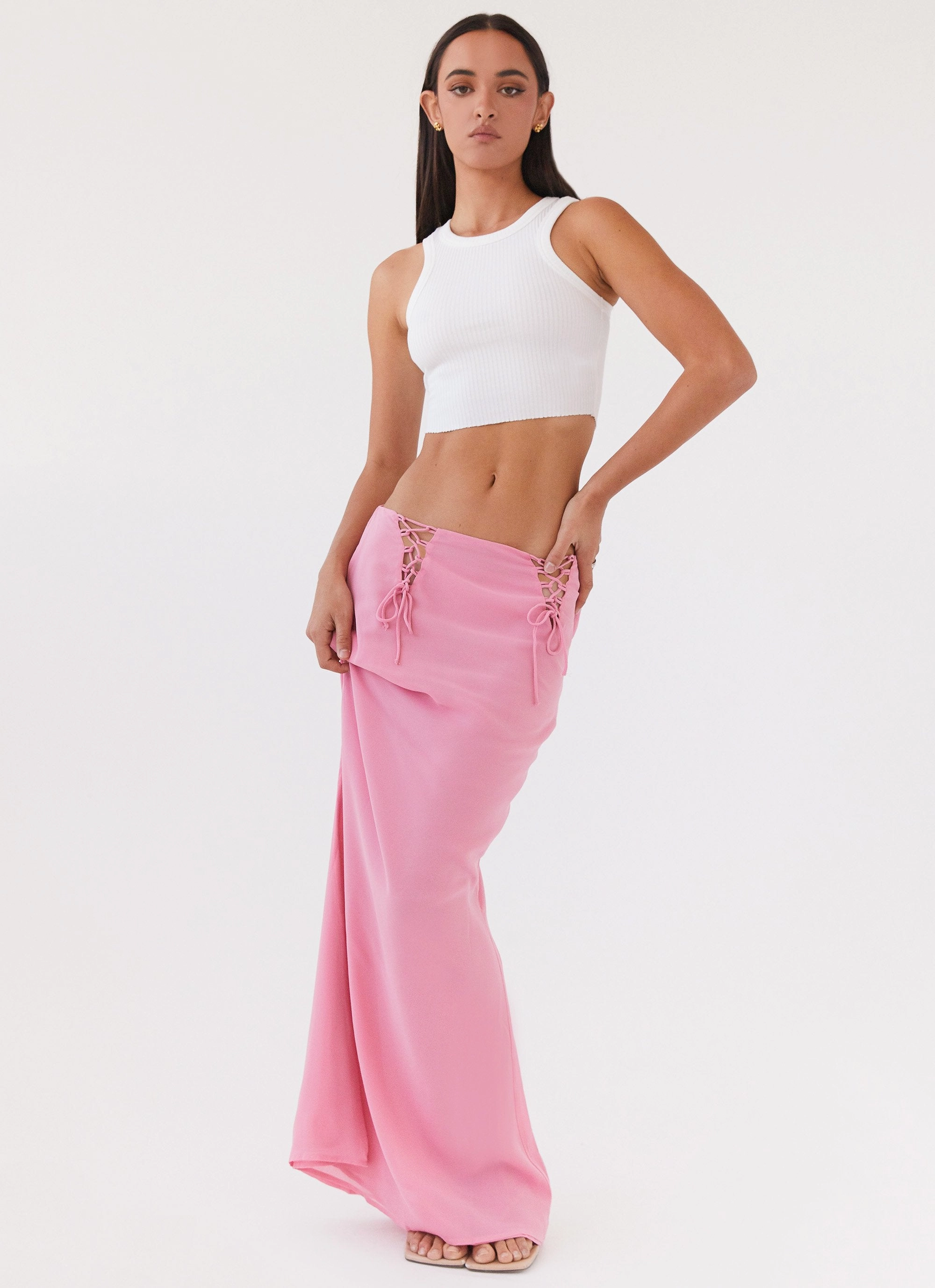 Perfect Shape Sport Layer Chella Tie Up Skirt - Pink
