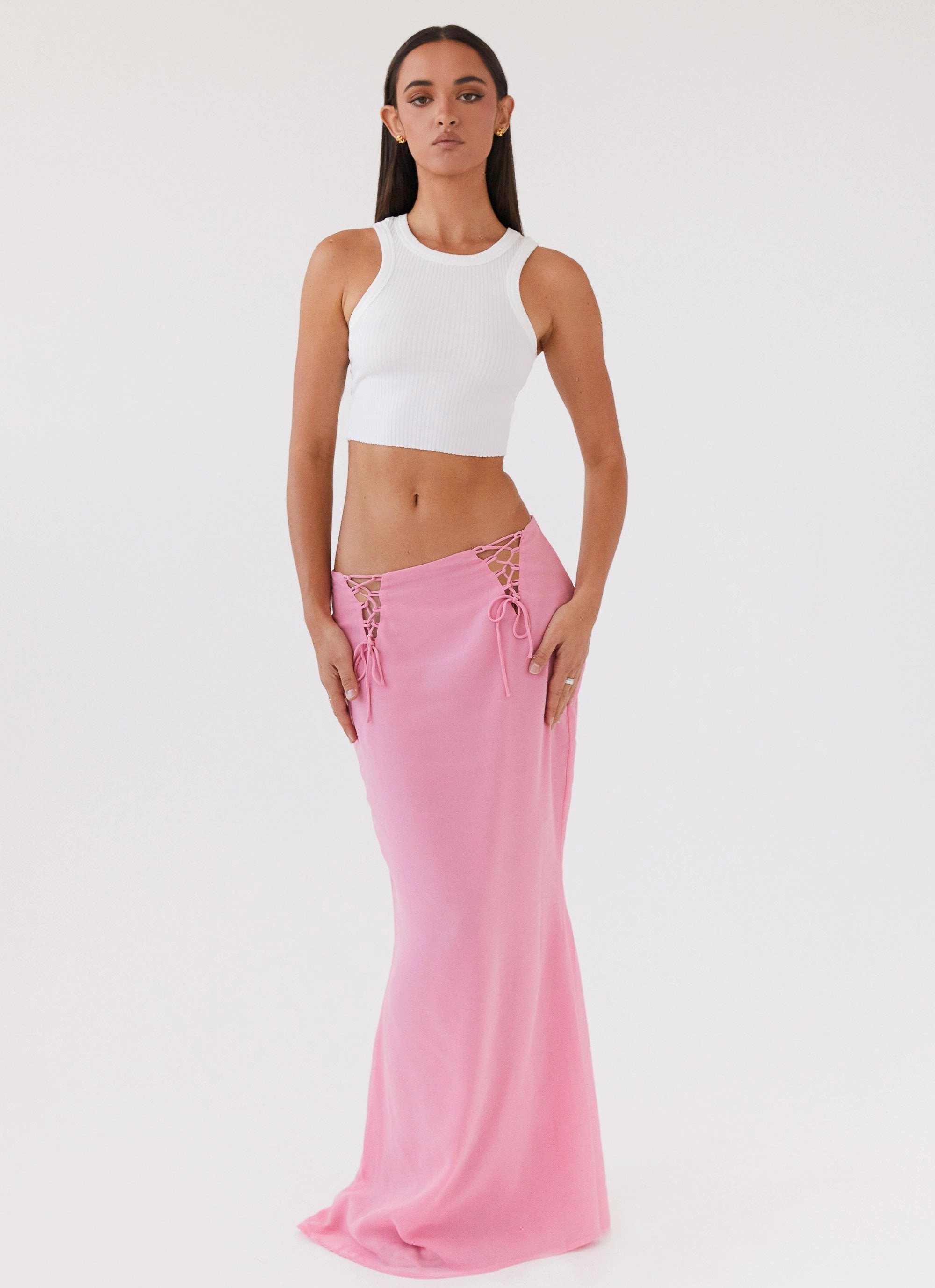 Chella Tie Up Skirt - Pink Fashion-Forward Compact Storage
