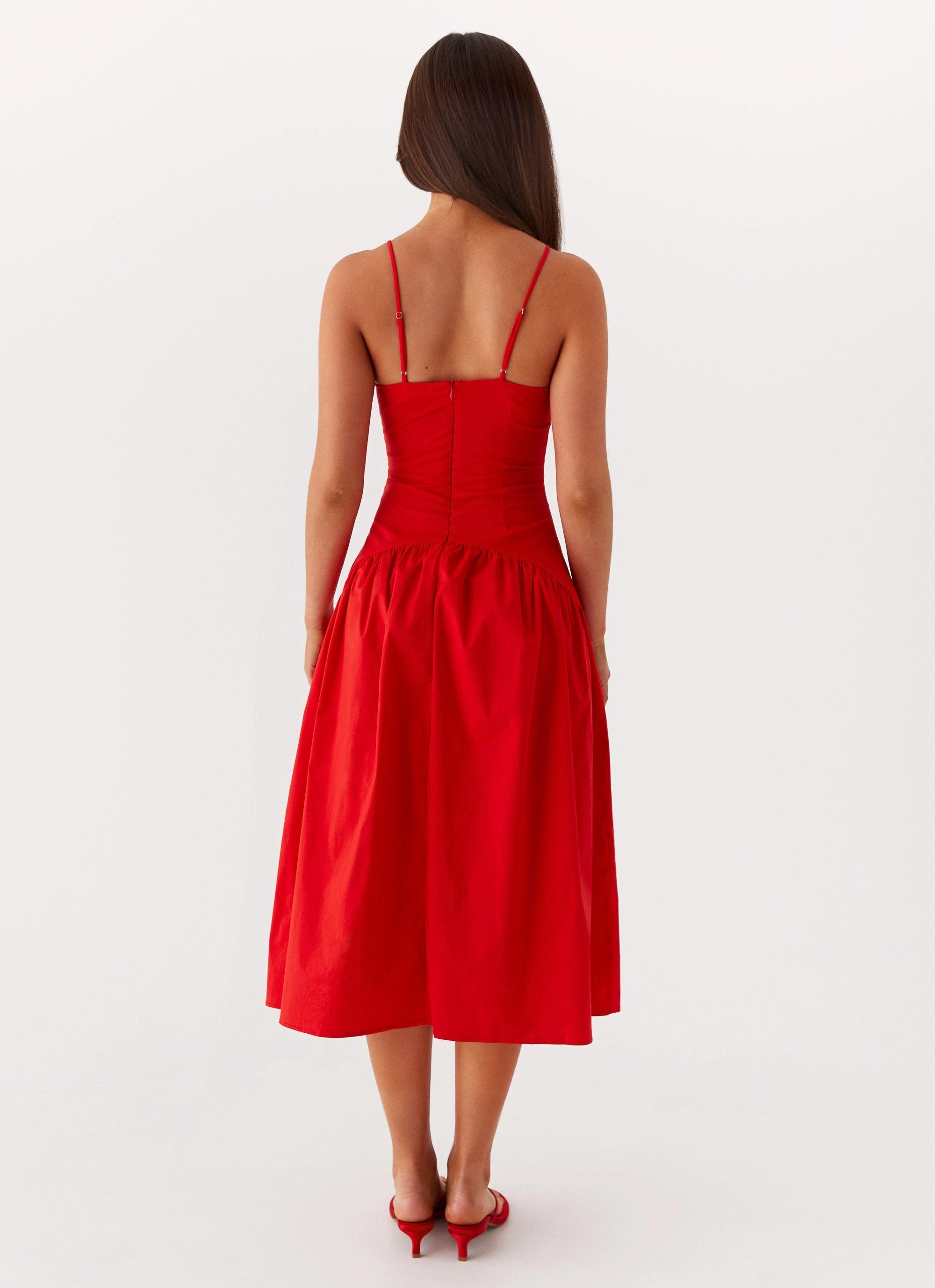 Chic Style Wear Yvette Corset Midi Dress - Red