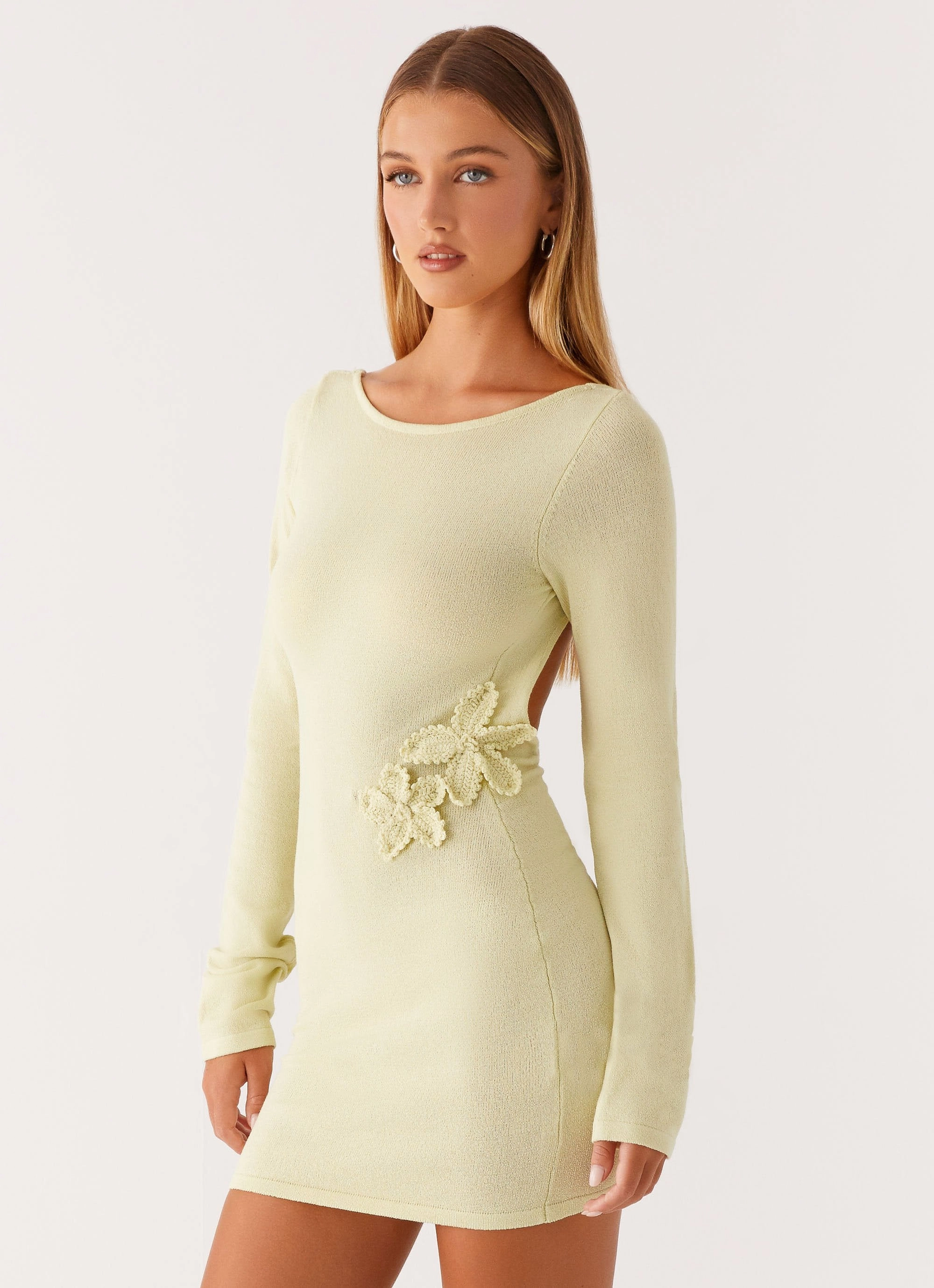 Miriam Knit Mini Dress - Green Casual Chic Subtle Edge