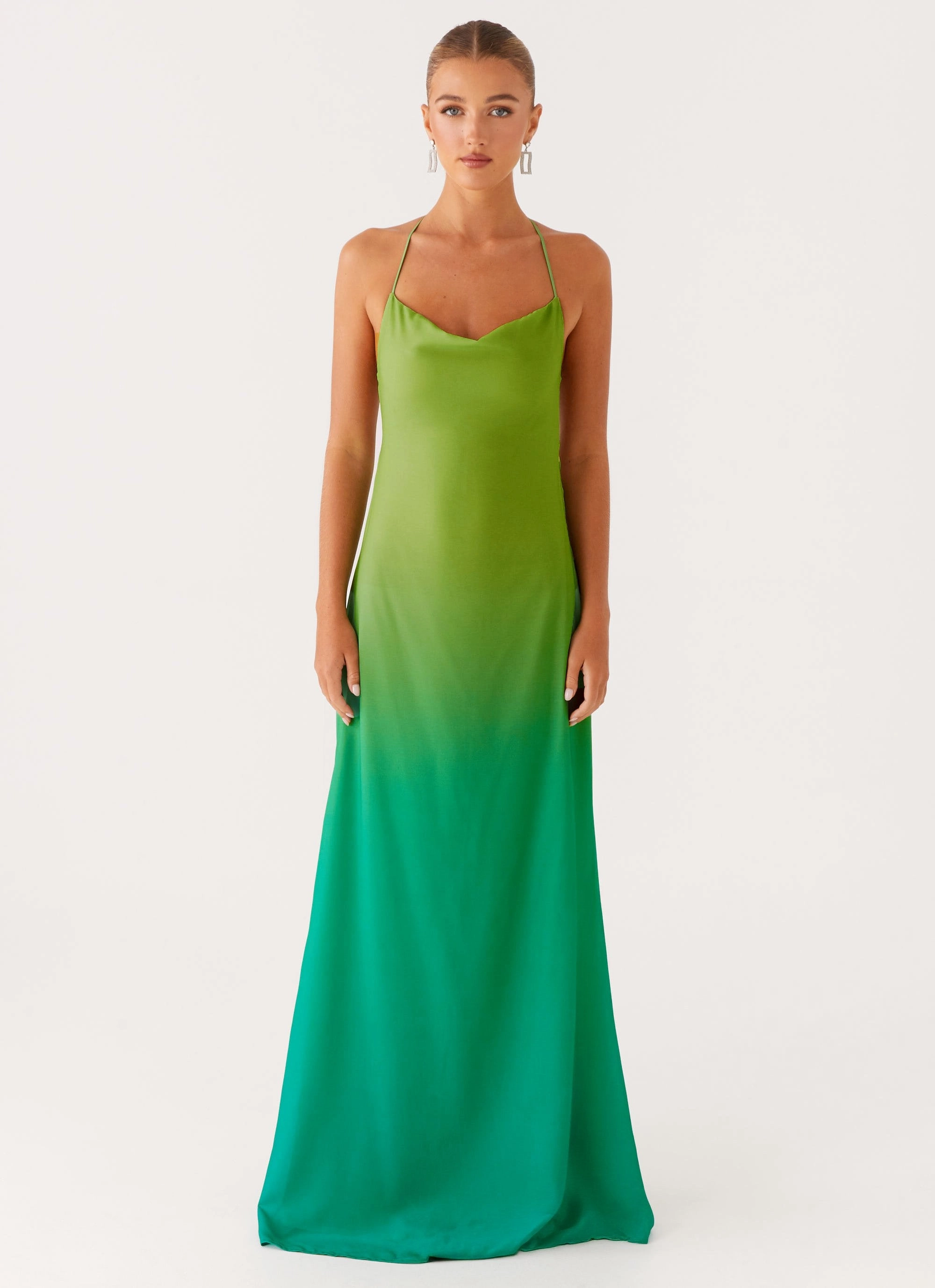 Opposites Attract Maxi Dress - Green Ombre Chic Tone Fresh Color