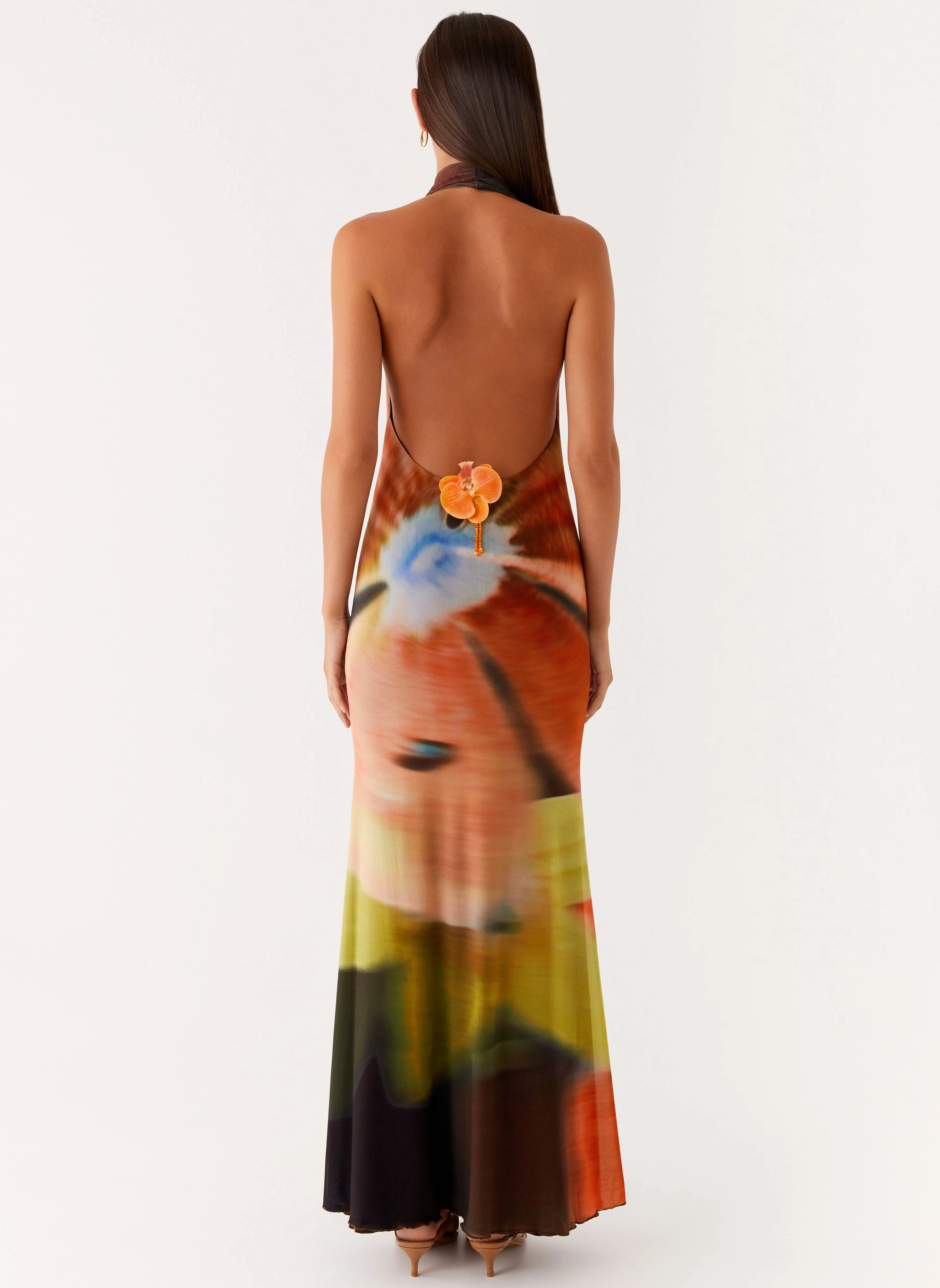 Raellia Maxi Dress - Moody Floral Comfortable Design Sage Glow