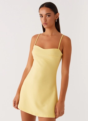 Cindy Mini Dress - Yellow Bold Cut