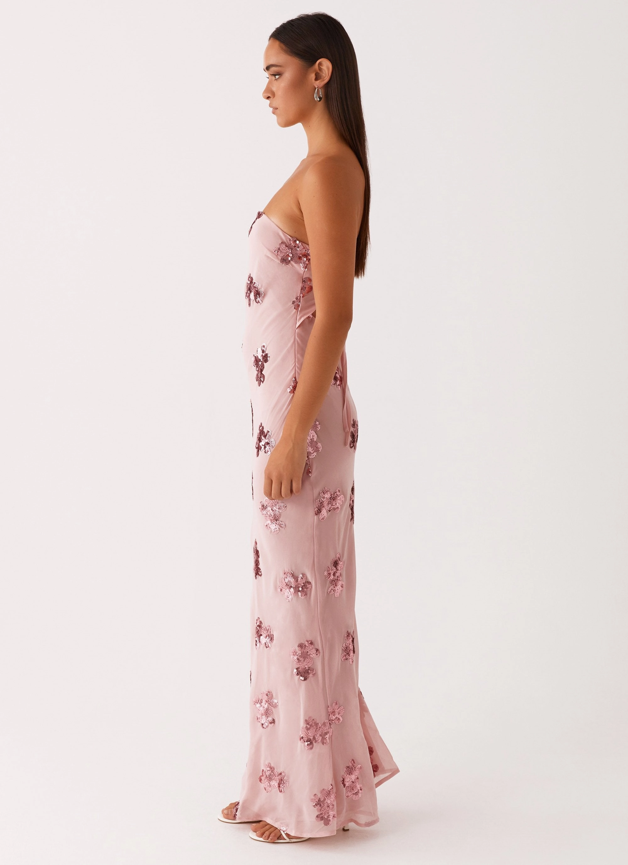 Sweet Escape Sequin Maxi Dress - Baby Pink Casual Silhouette