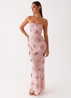 Sweet Escape Sequin Maxi Dress - Baby Pink Bohemian-Style