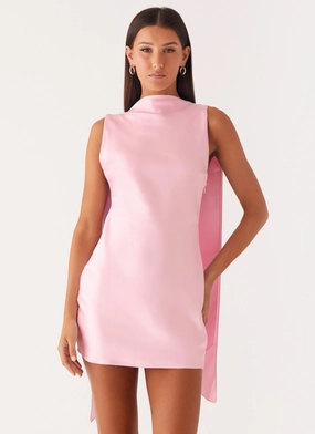Cerina High Neck Mini Dress - Pink Versatile Touch