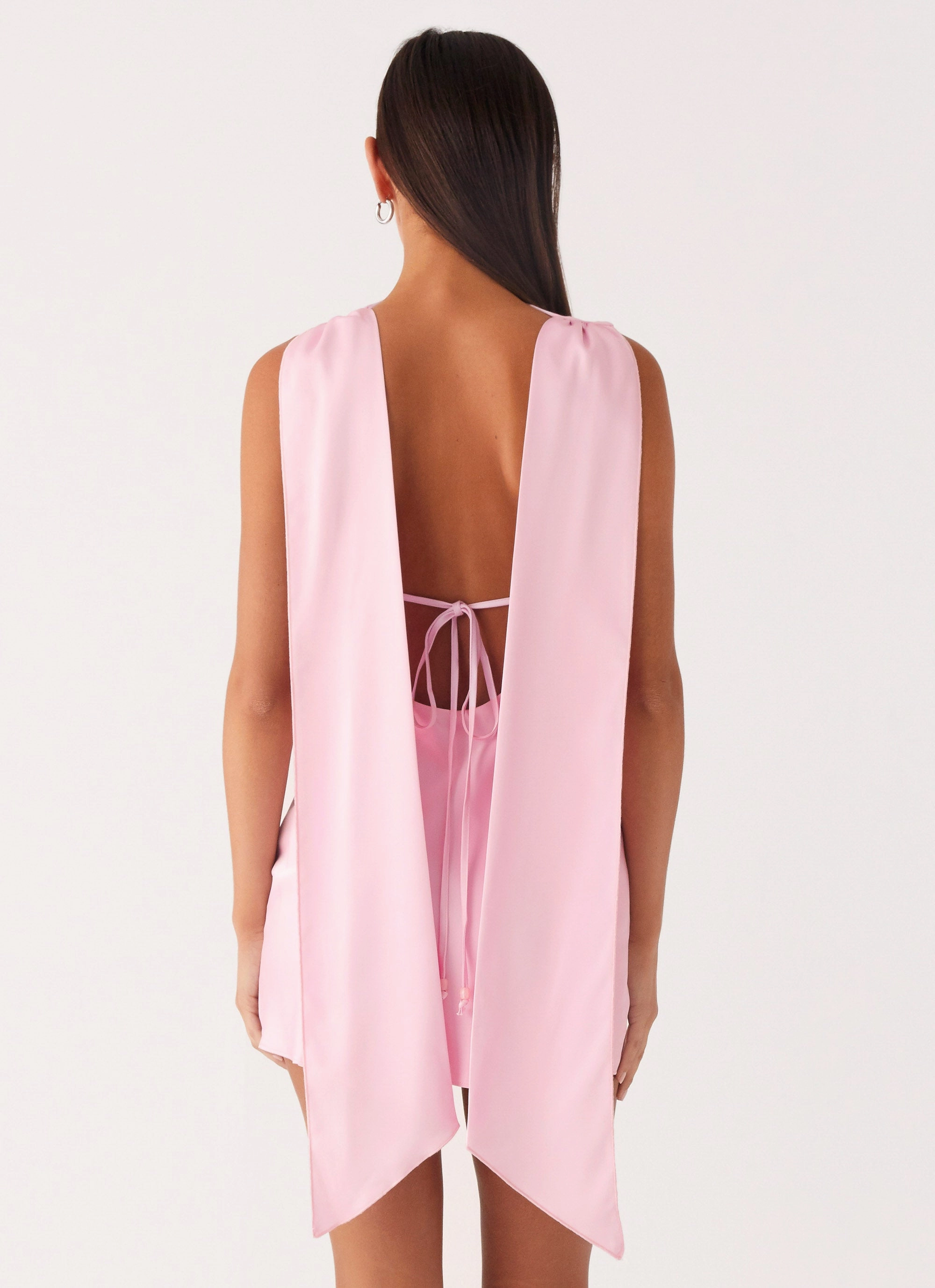 Cerina High Neck Mini Dress - Pink A Line Cut Chilly Day Comfort
