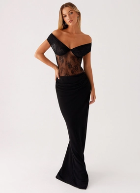 Padded-Bust Elle Maxi Dress - Black