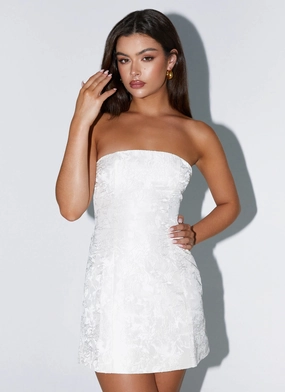 Eternity Strapless Mini Dress - Ivory Easy-Storage Relax Cut